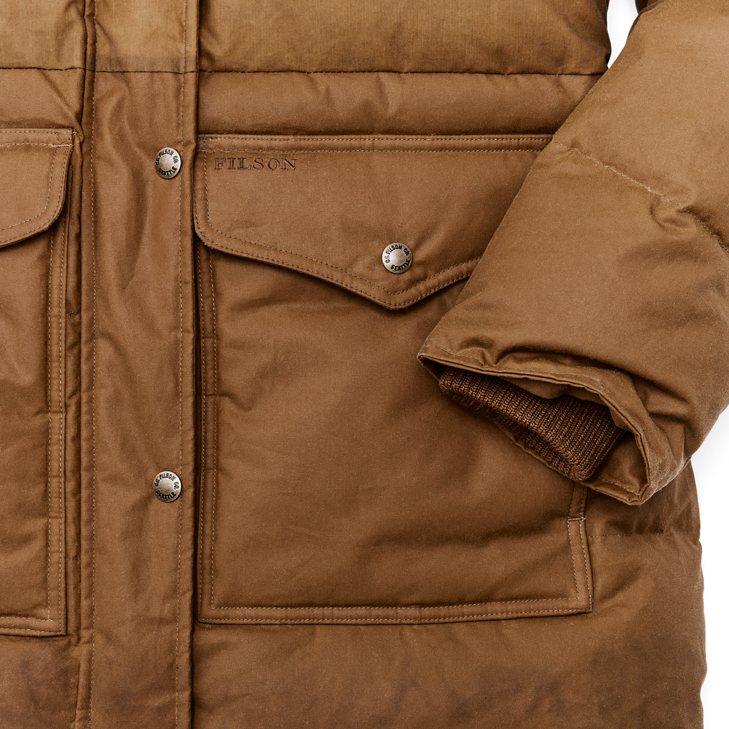 Alternate view of the Filson Women's Waxed Down Parka - Dark Tan