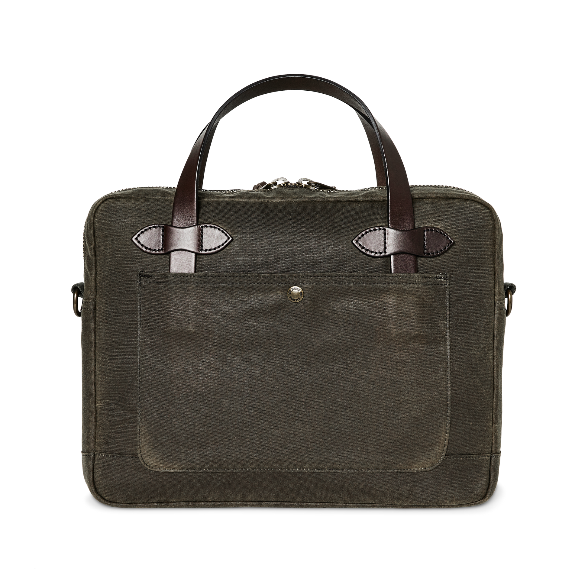 Alternate view of the Filson Tin Cloth Compact Briefcase - Otter Green