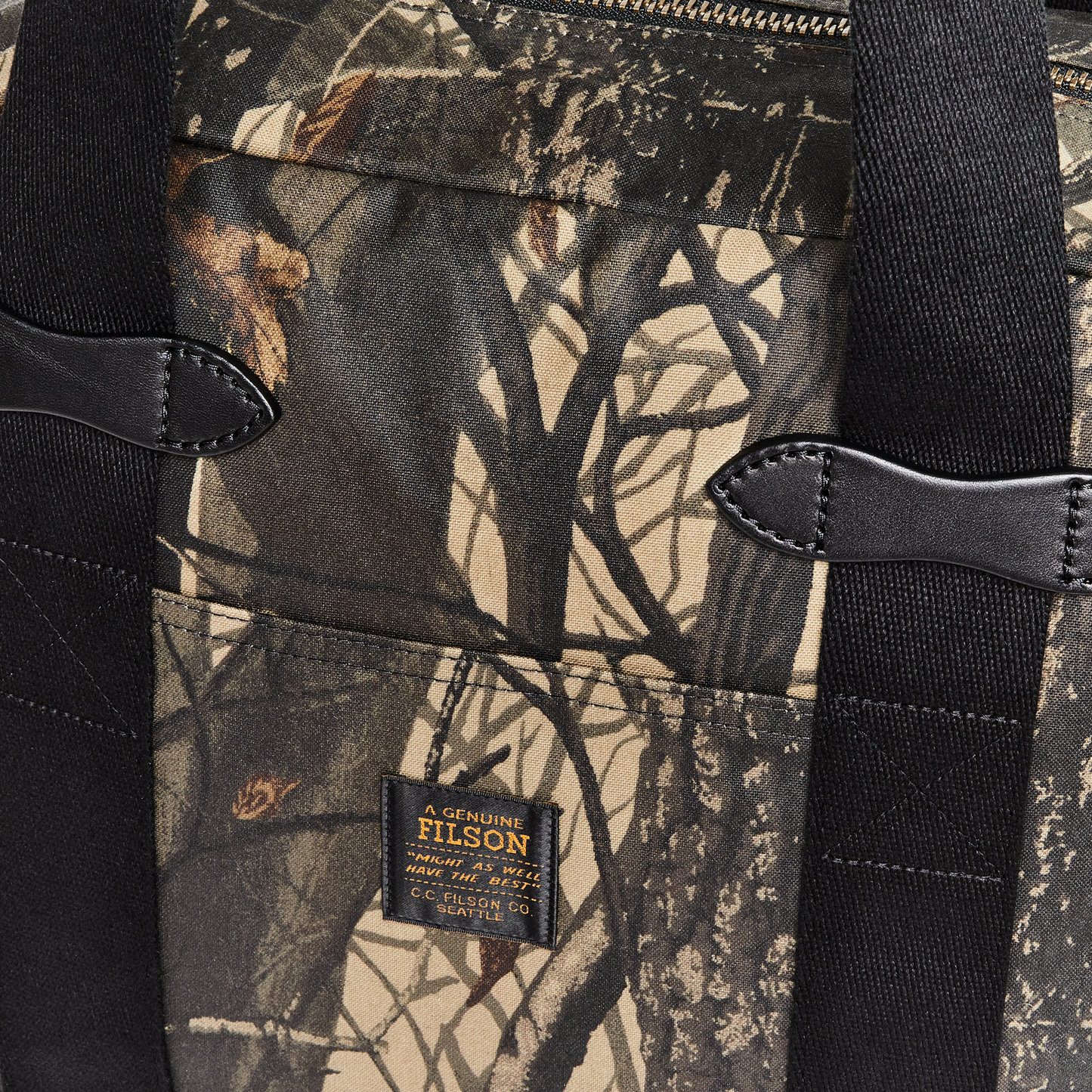 Alternate view of the Filson Tin Cloth Zipper Tote Bag - Realtree Hardwoods Camo