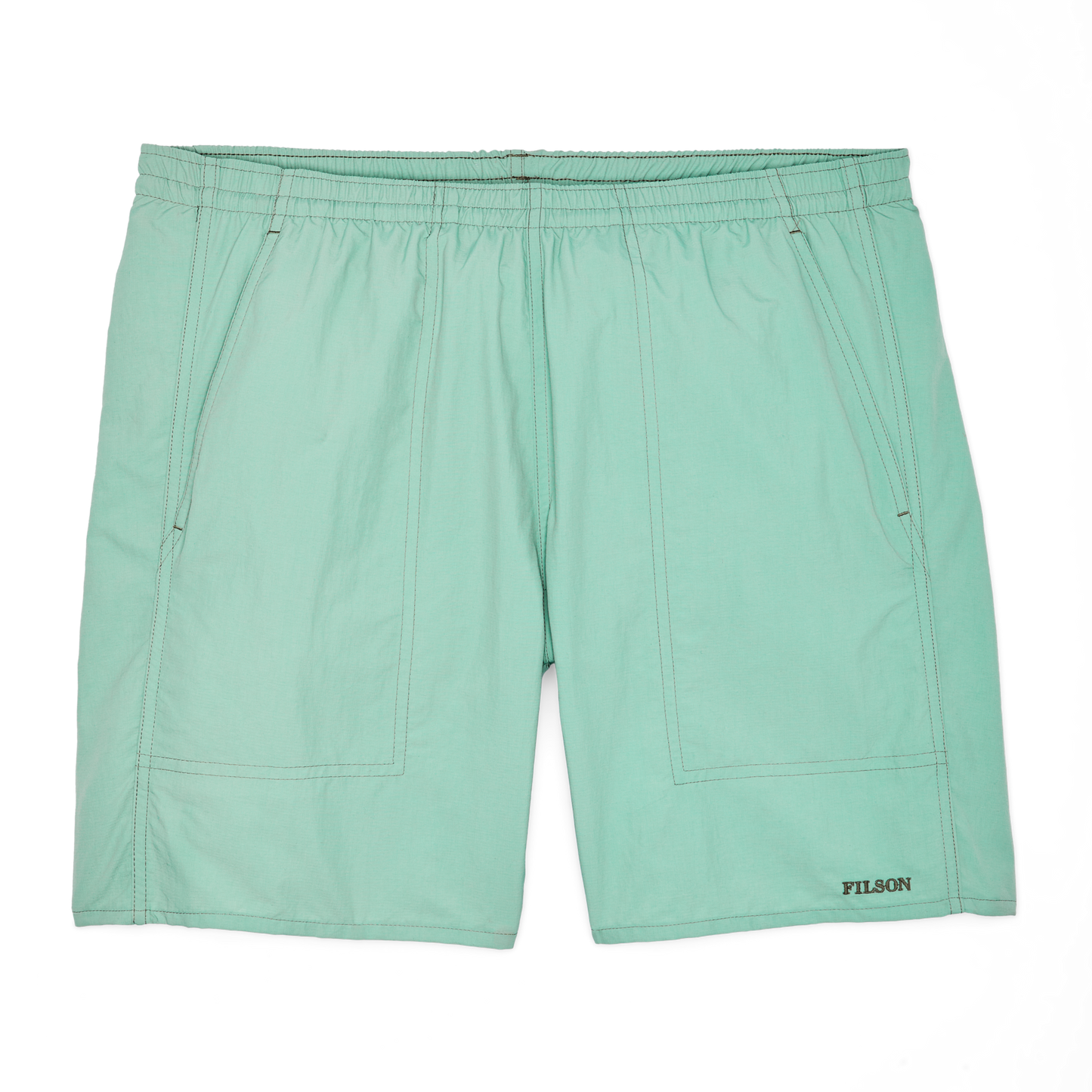 Front-facing image of the Filson Oxbow Lake Trunks - Granite Green