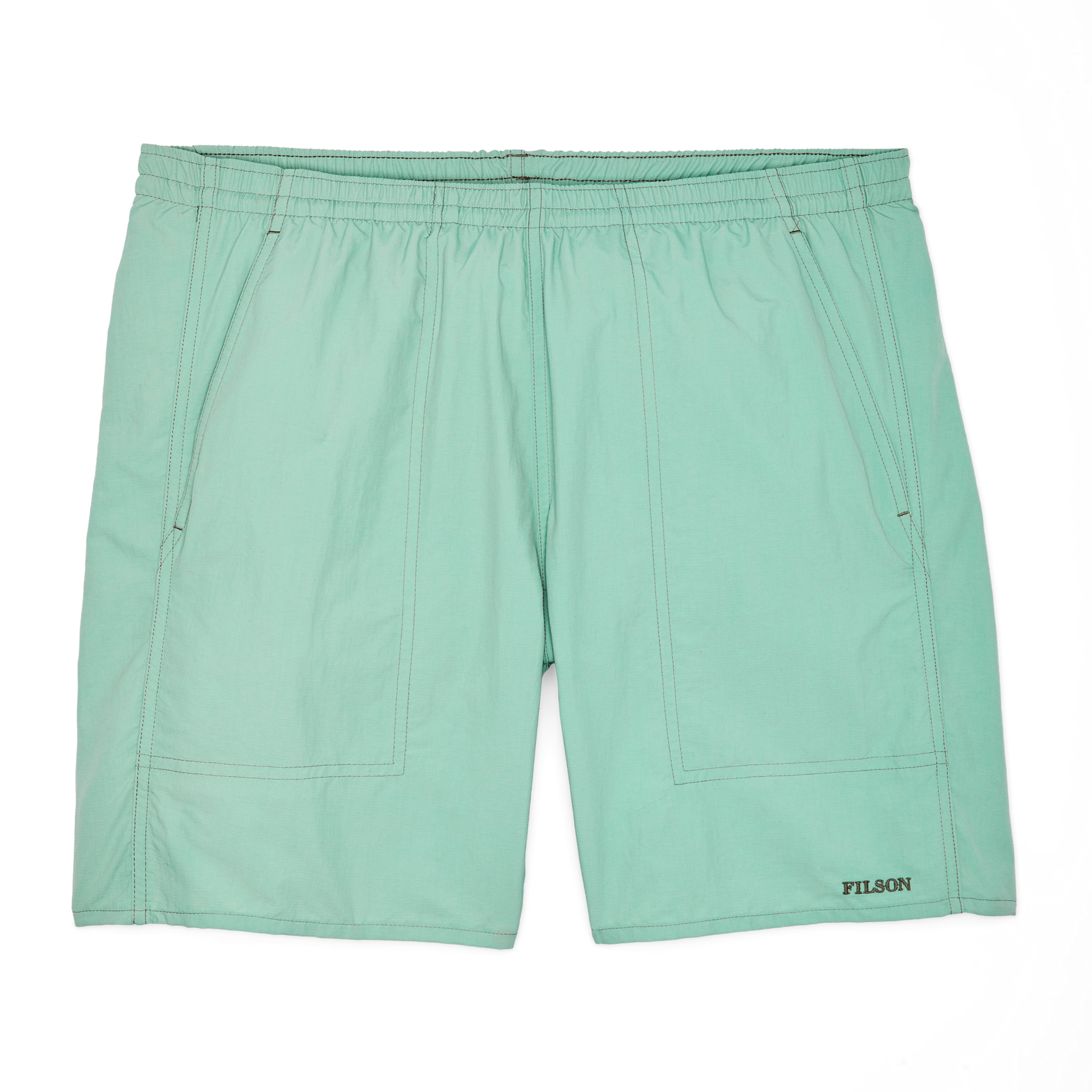 Front-facing image of the Filson Oxbow Lake Trunks - Granite Green