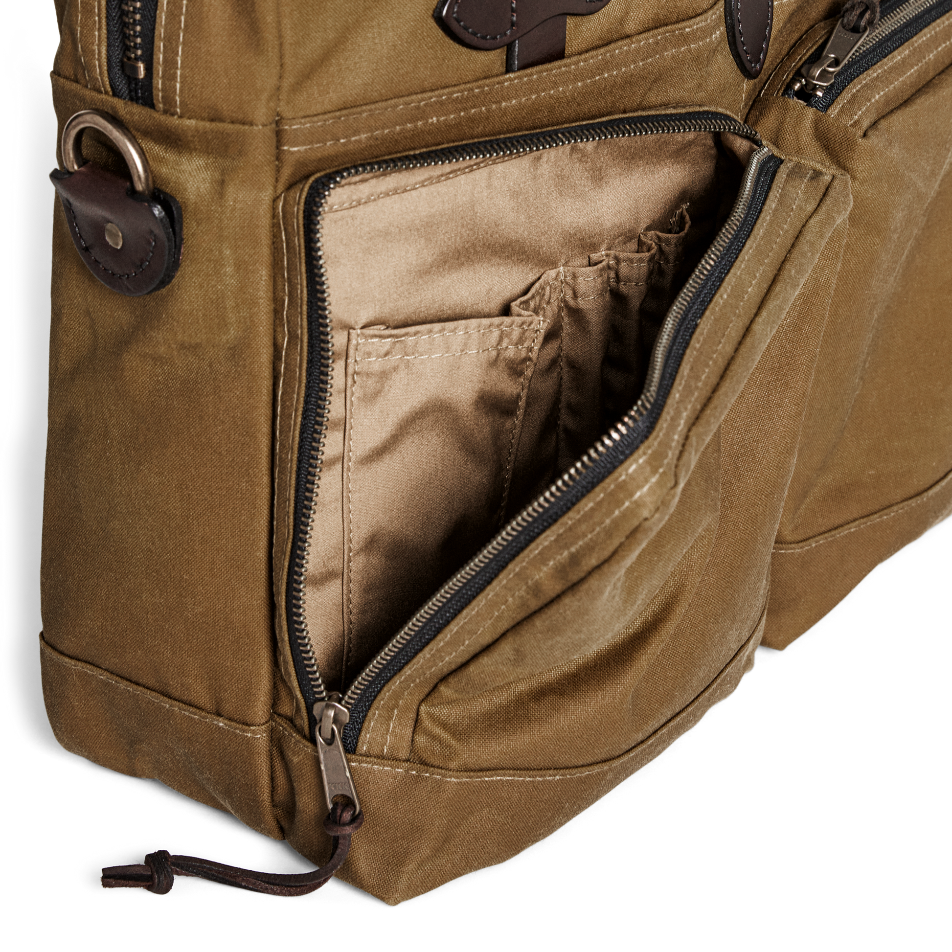 Alternate view of the Filson 24 Hour Tin Cloth Briefcase - Dark Tan