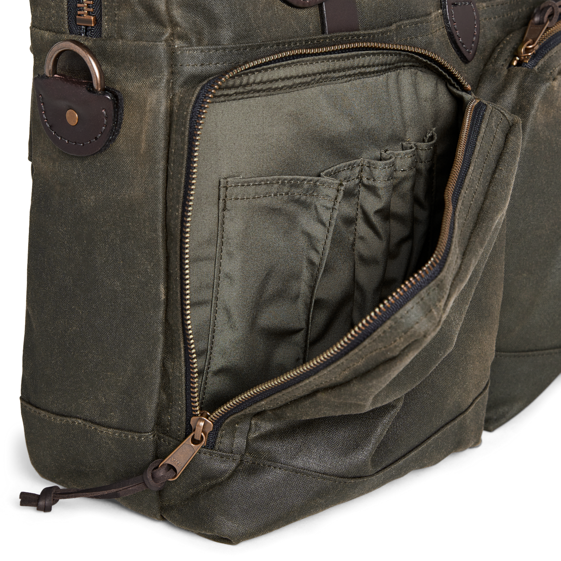 Alternate view of the Filson 24 Hour Tin Cloth Briefcase - Otter Green