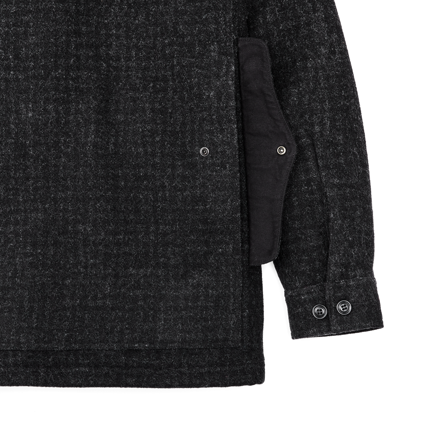 Alternate view of the Filson Mackinaw Wool Insulated Cruiser Jacket - Black Marl /  Heather Check