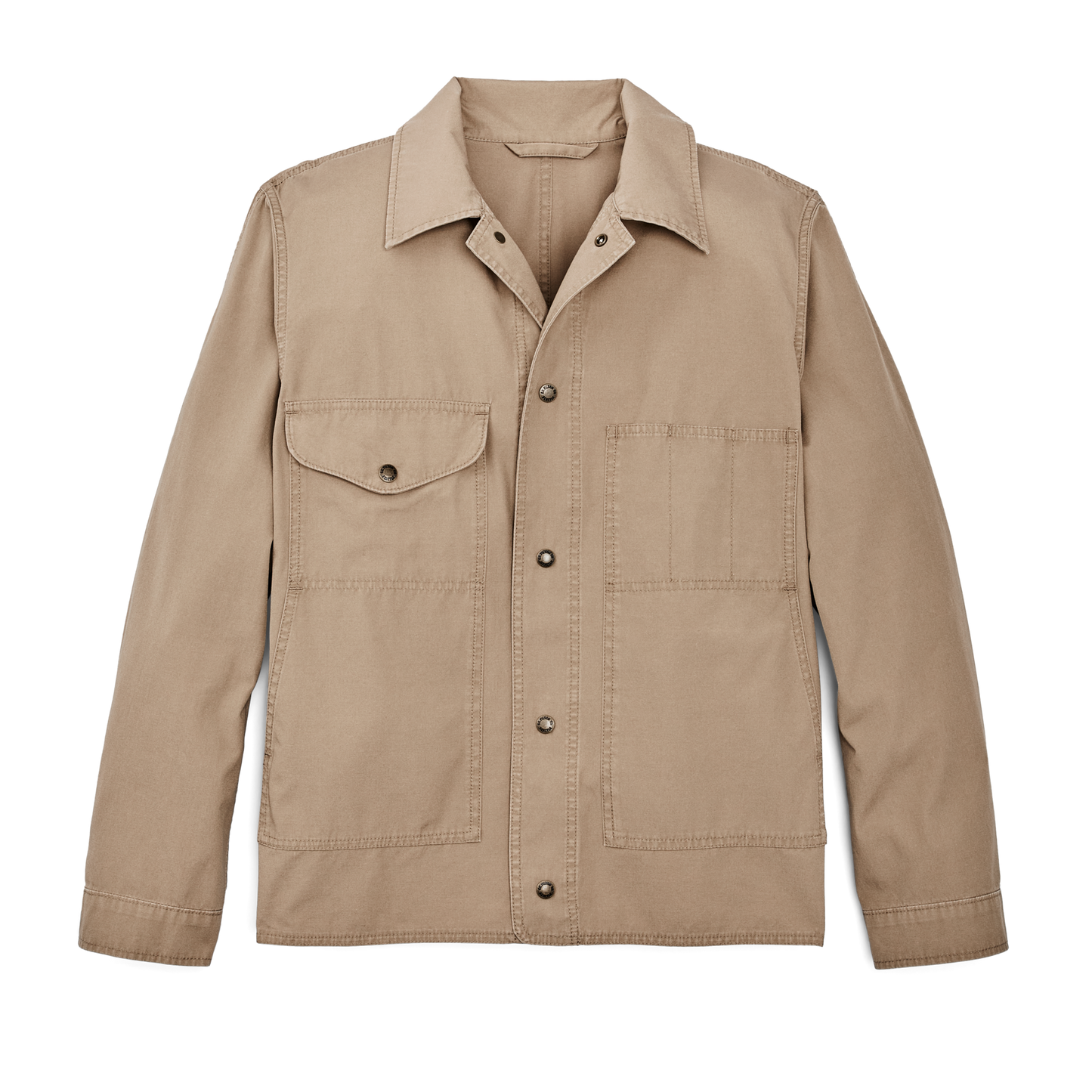 Front-facing image of the Filson Safari Cloth Jacket - Safari Khaki