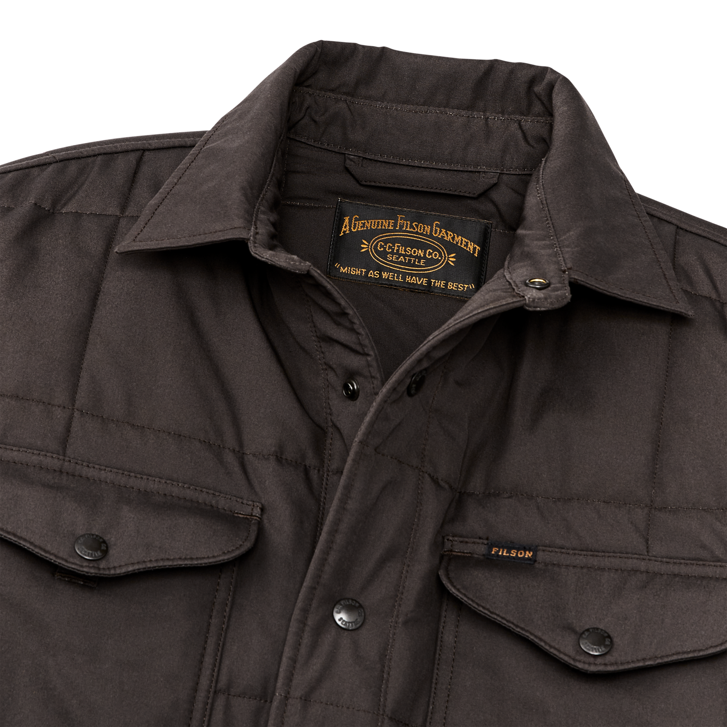 Alternate view of the Filson Cover Cloth Quilted Jac-shirt - Cinder