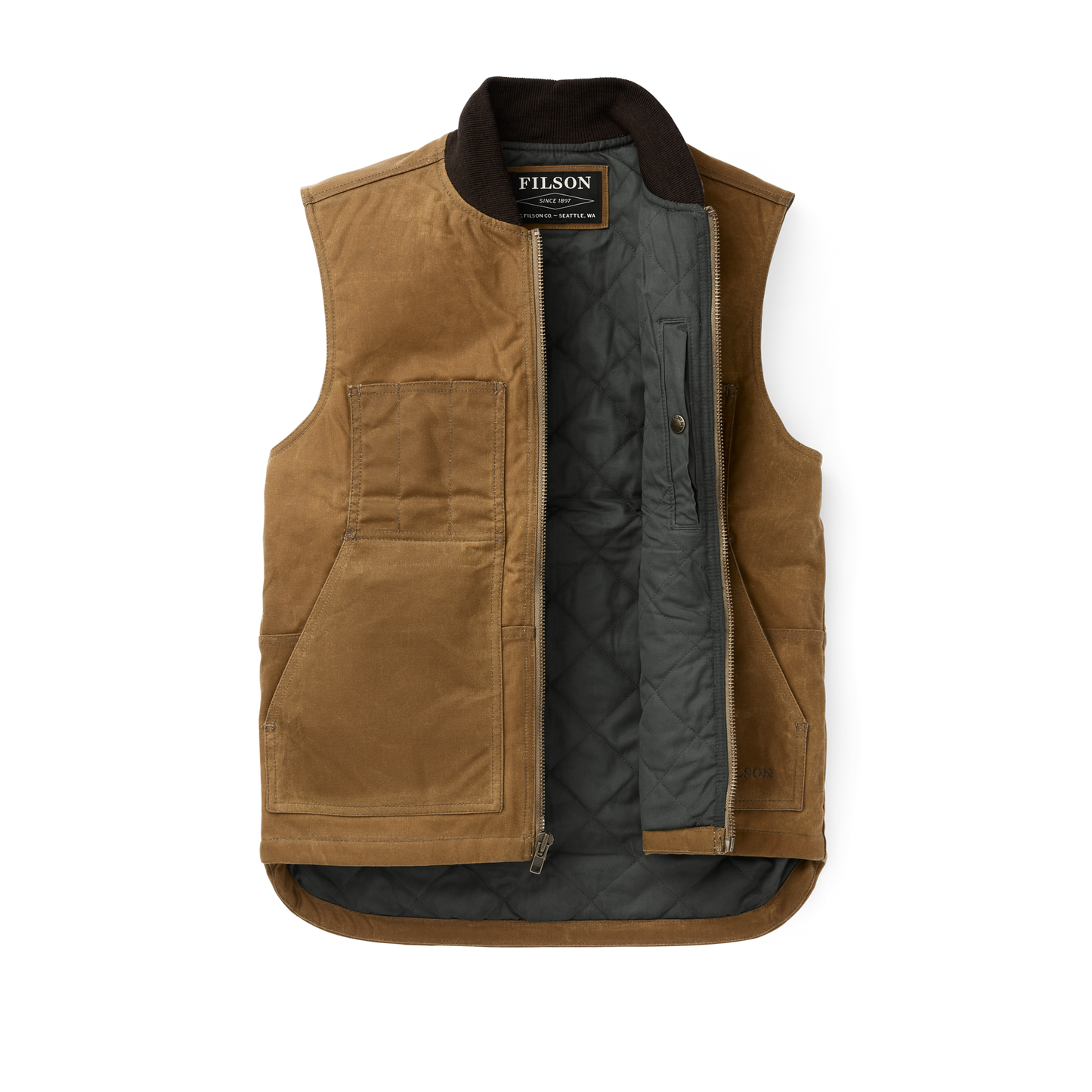 Alternate view of the Filson Tin Cloth Insulated Work Vest - Dark Tan