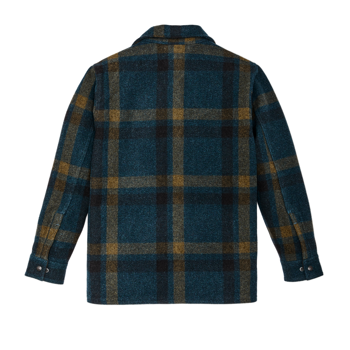 Alternate view of the Filson Lined Mackinaw Wool Jac-shirt - Teal / Ochre Plaid