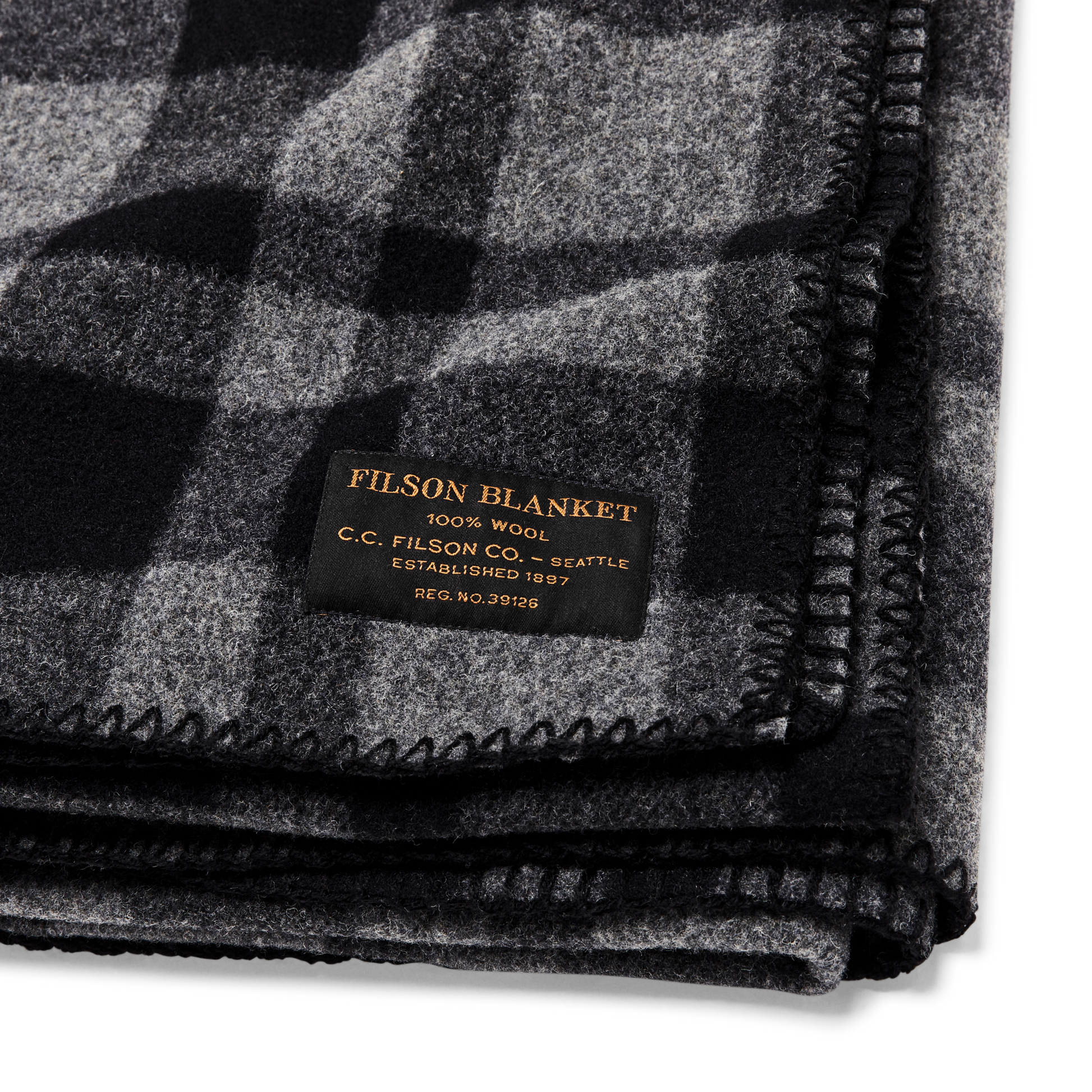 Alternate view of the Filson Mackinaw Wool  Blanket - Charcoal Black