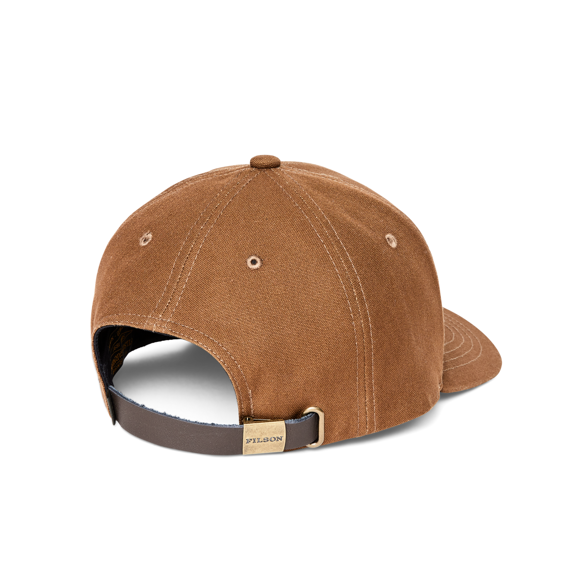 Alternate view of the Filson Dry Tin Cloth Logger Cap - Whiskey