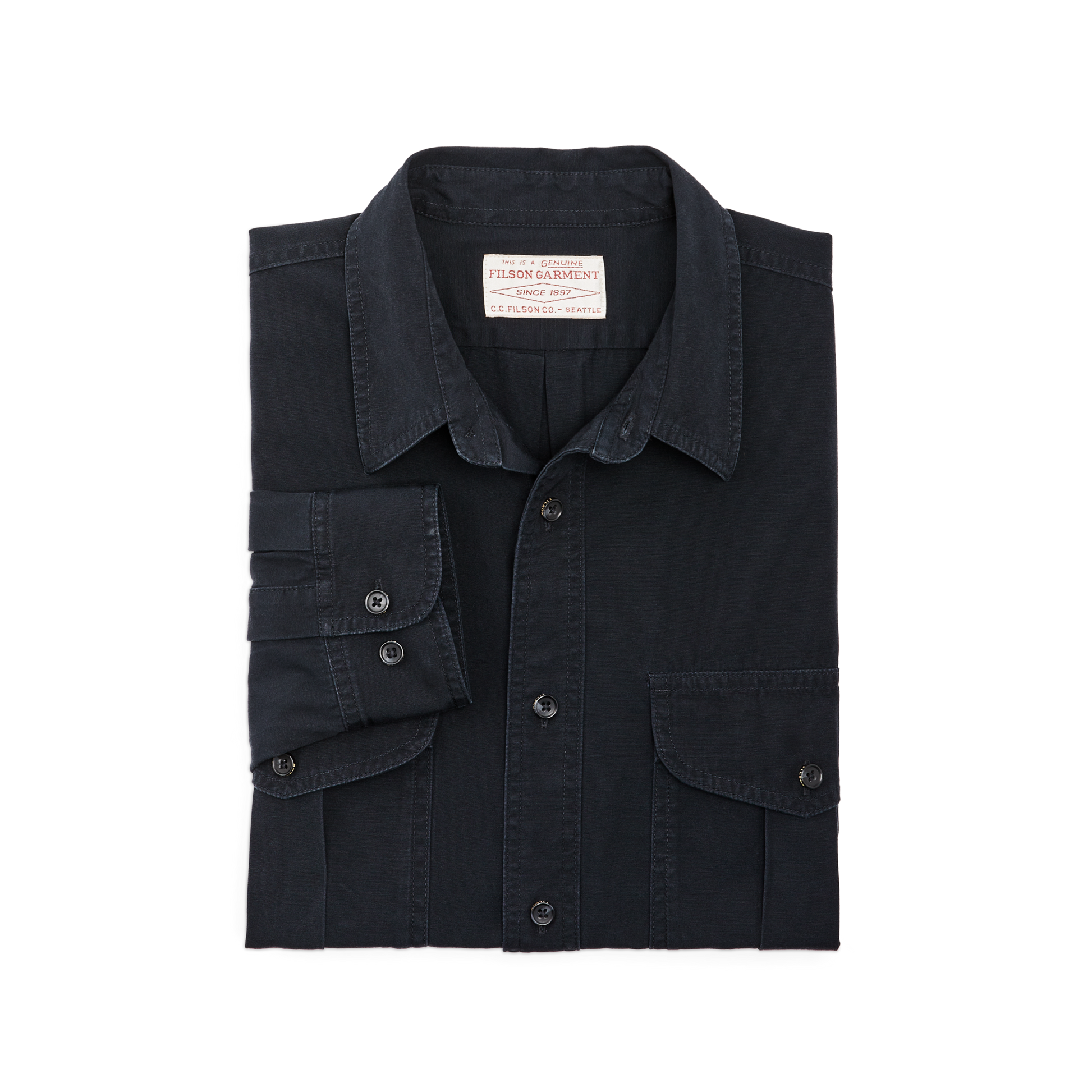 Alternate view of the Filson Safari Cloth Guide Shirt - Anthracite