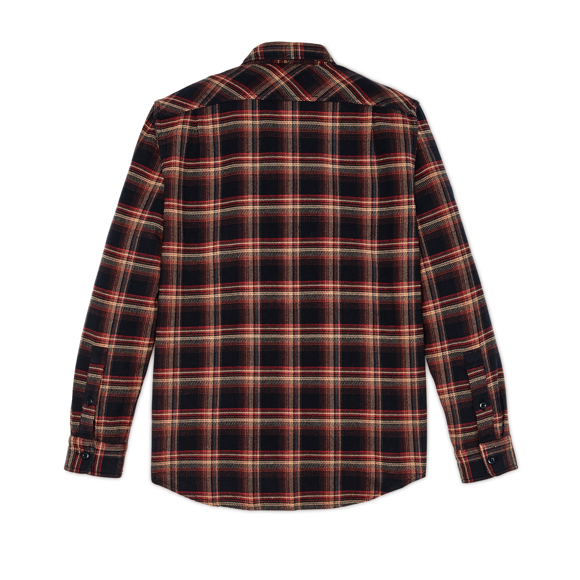 Alternate view of the Filson Vintage Flannel Work Shirt - Black / Rust / Multi Plaid