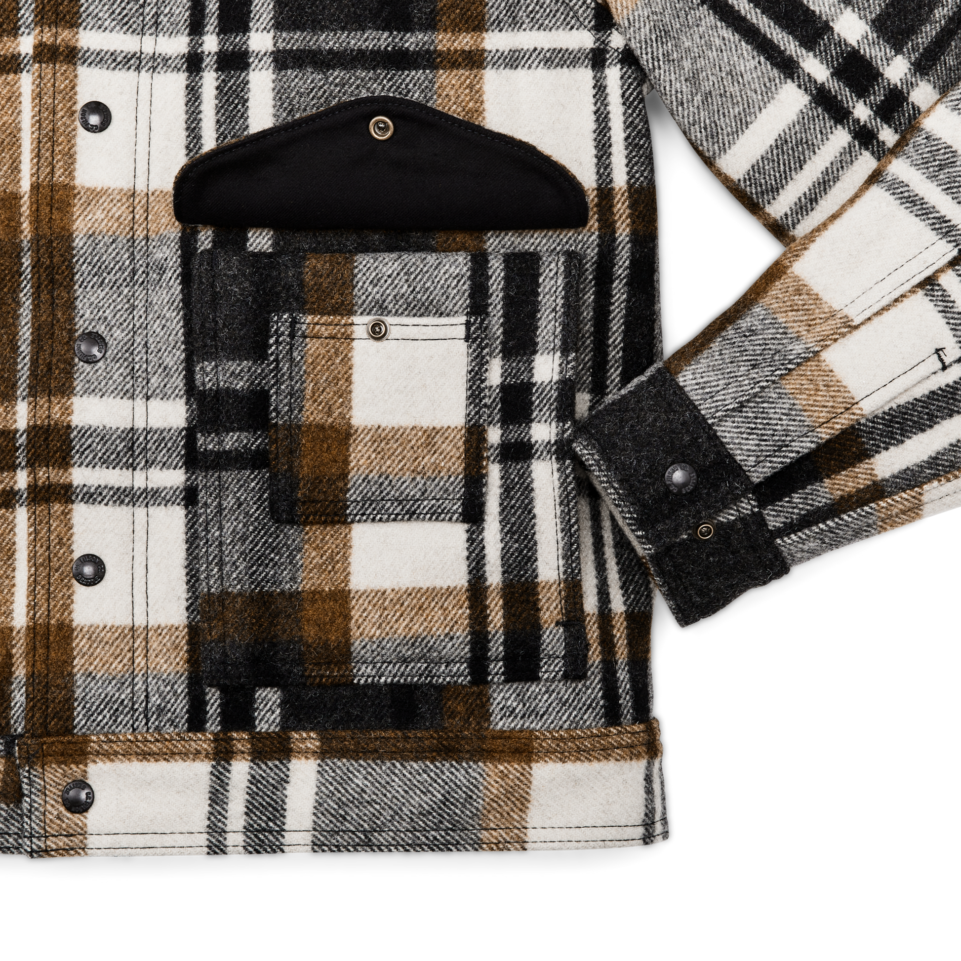 Alternate view of the Filson Mackinaw Wool Work Jacket - Blue Coal / Copper Heather Plaid