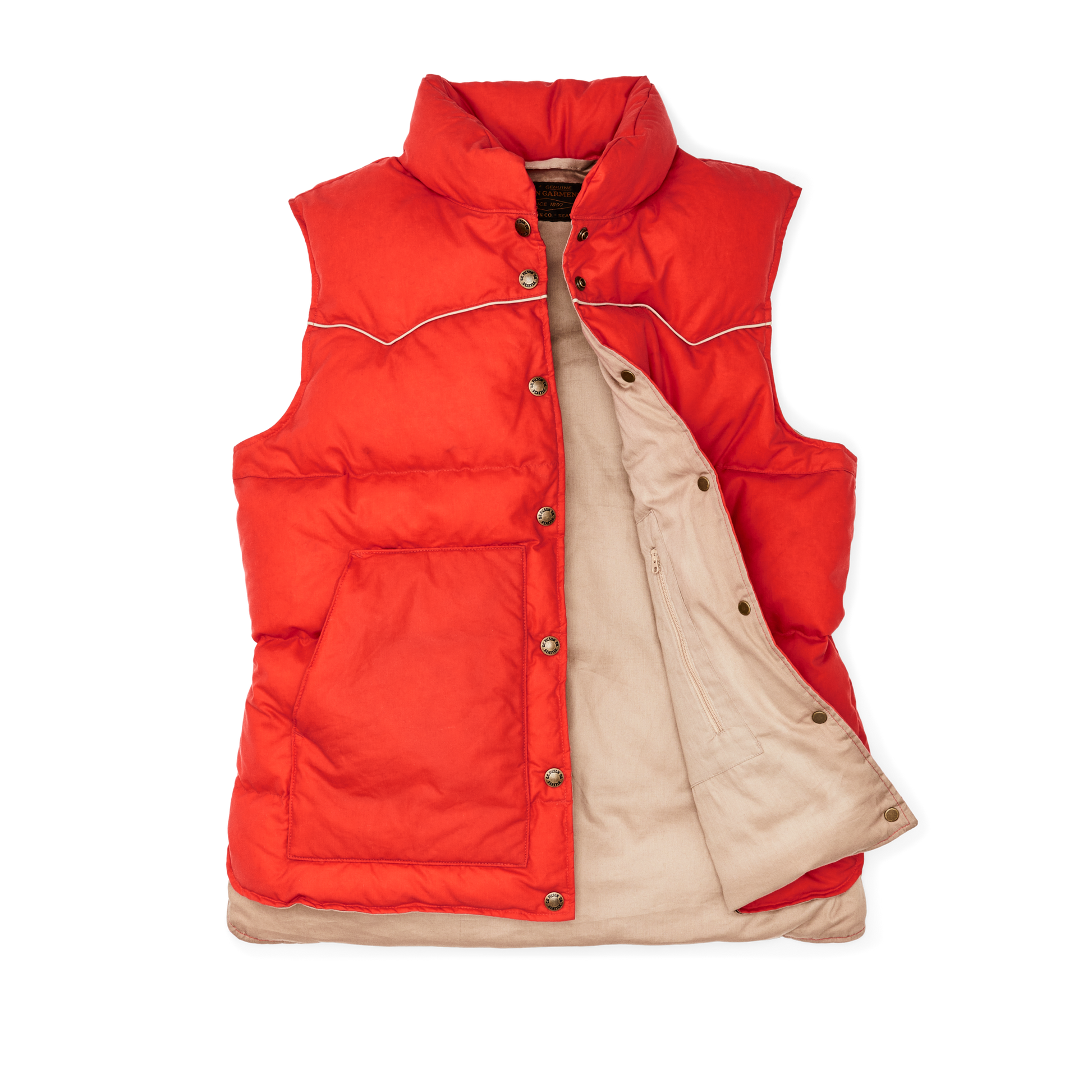 Alternate view of the Filson Women's Waxed Down Vest - Campfire