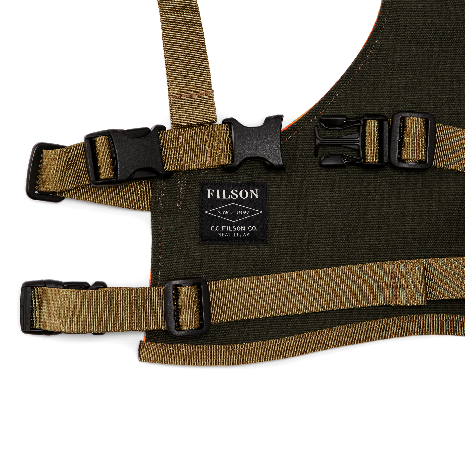 Alternate view of the Filson Dog Chest Protector - Blaze Orange