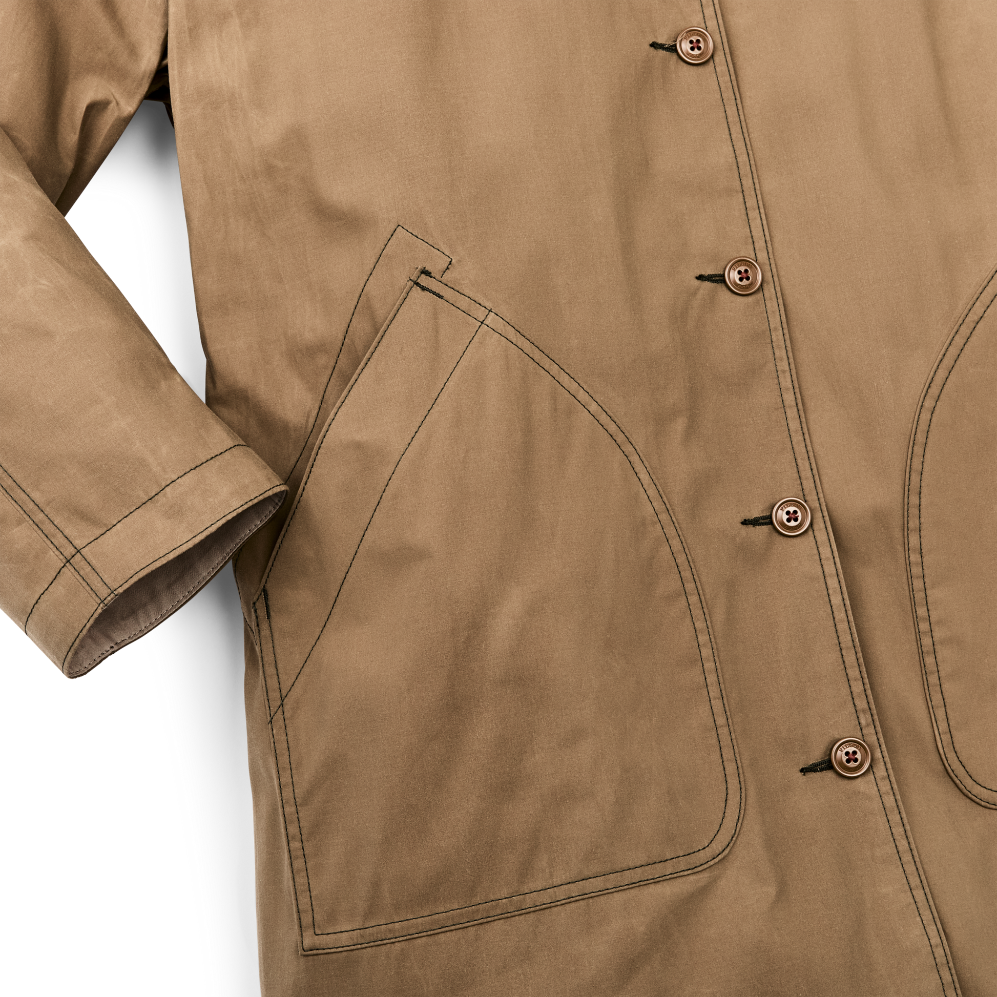 Alternate view of the Filson Women's Ranger Raincoat - Dark Beige