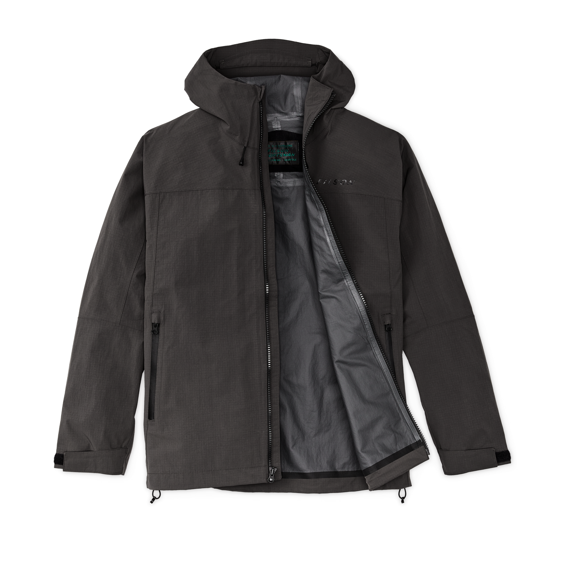 Alternate view of the Filson Swiftwater Rain Jacket - Raven