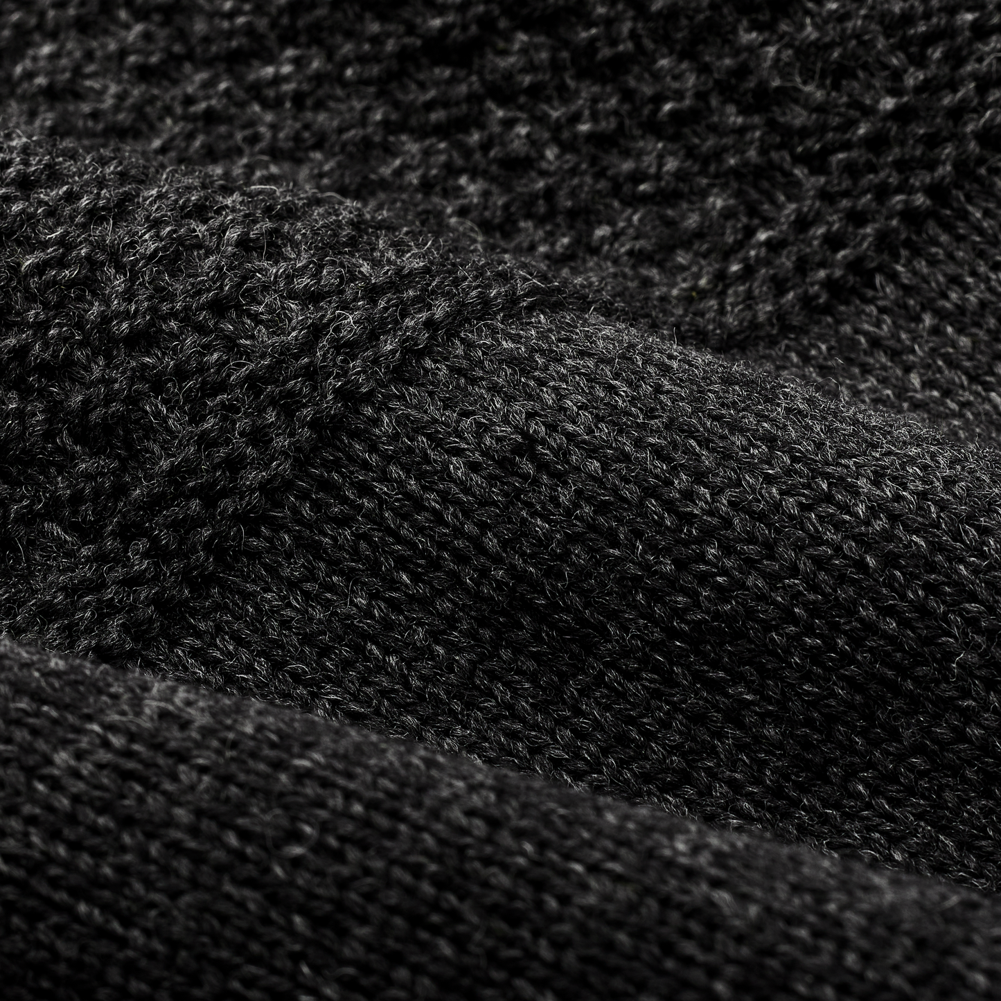 Alternate view of the Filson Wool Roll Neck Fisherman's Sweater - Charcoal Heather