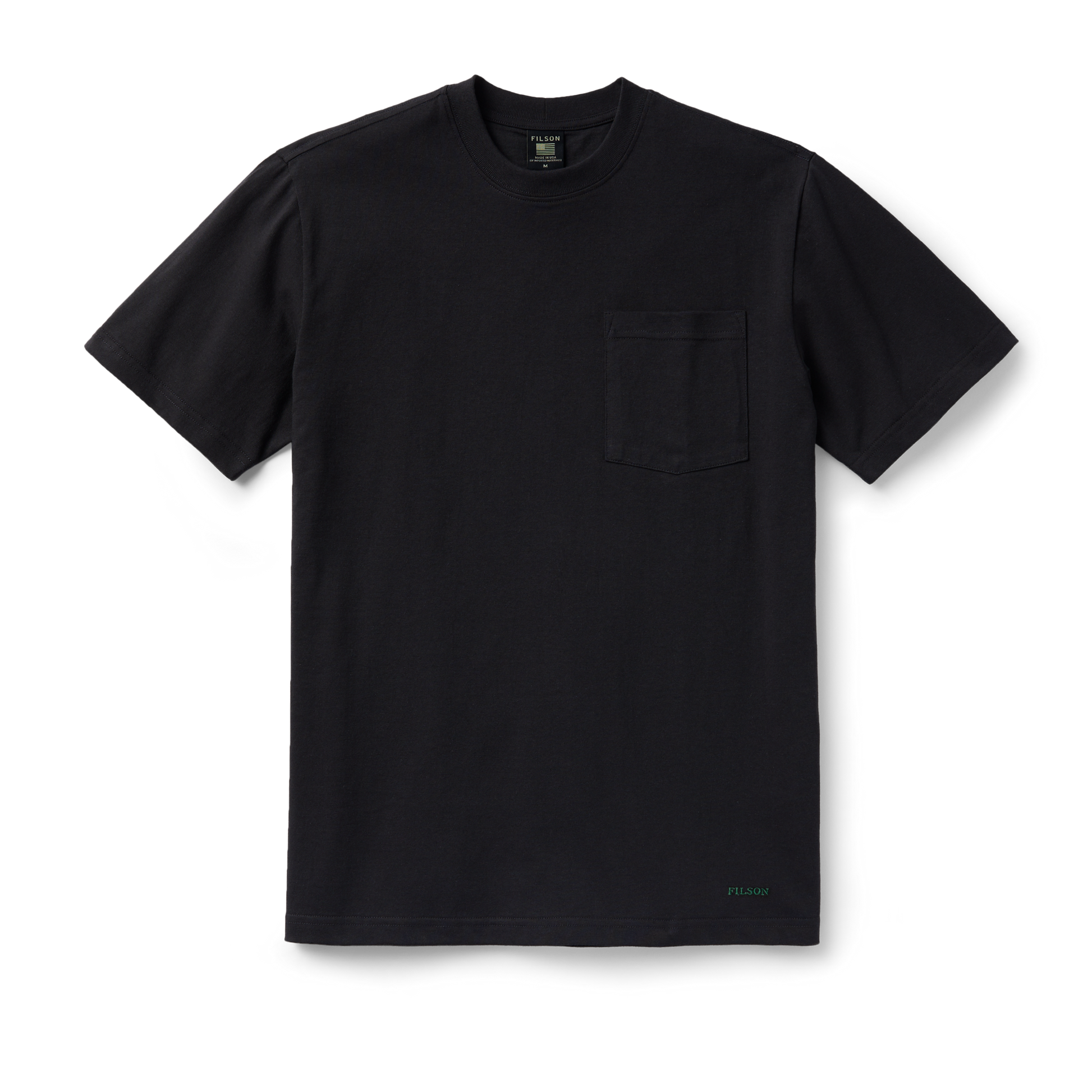 Front-facing image of the Filson Pioneer Pocket T-shirt - Black