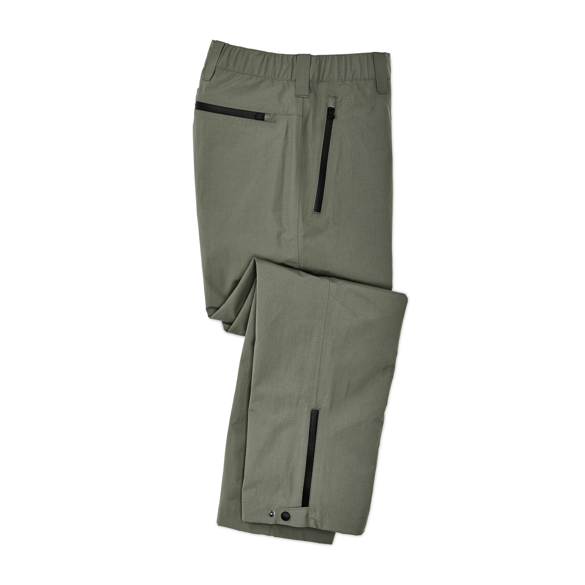 Front-facing image of the Filson Swiftwater Rain Pants - Service Green