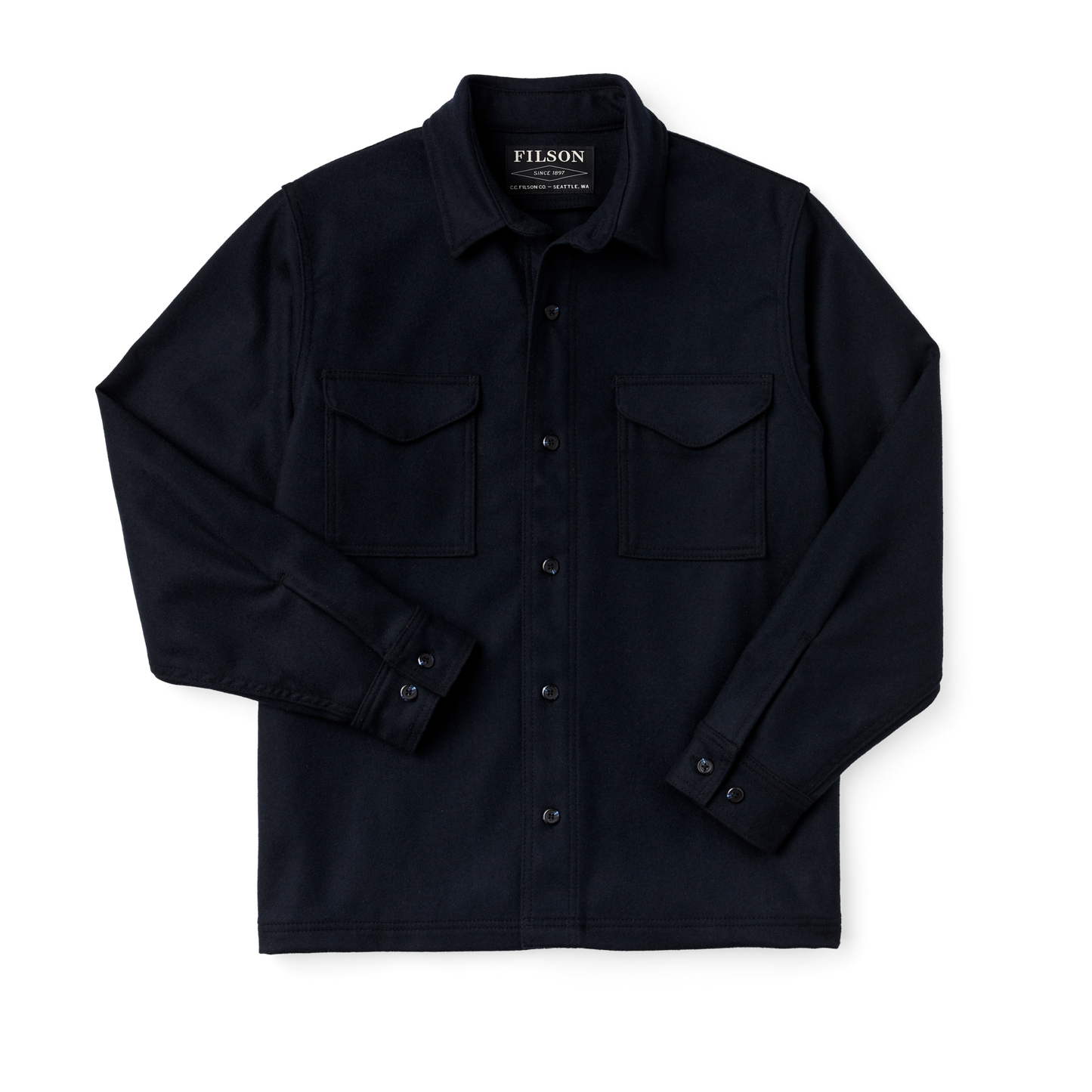 Front-facing image of the Filson Jac-shirt - Extra Long - Navy