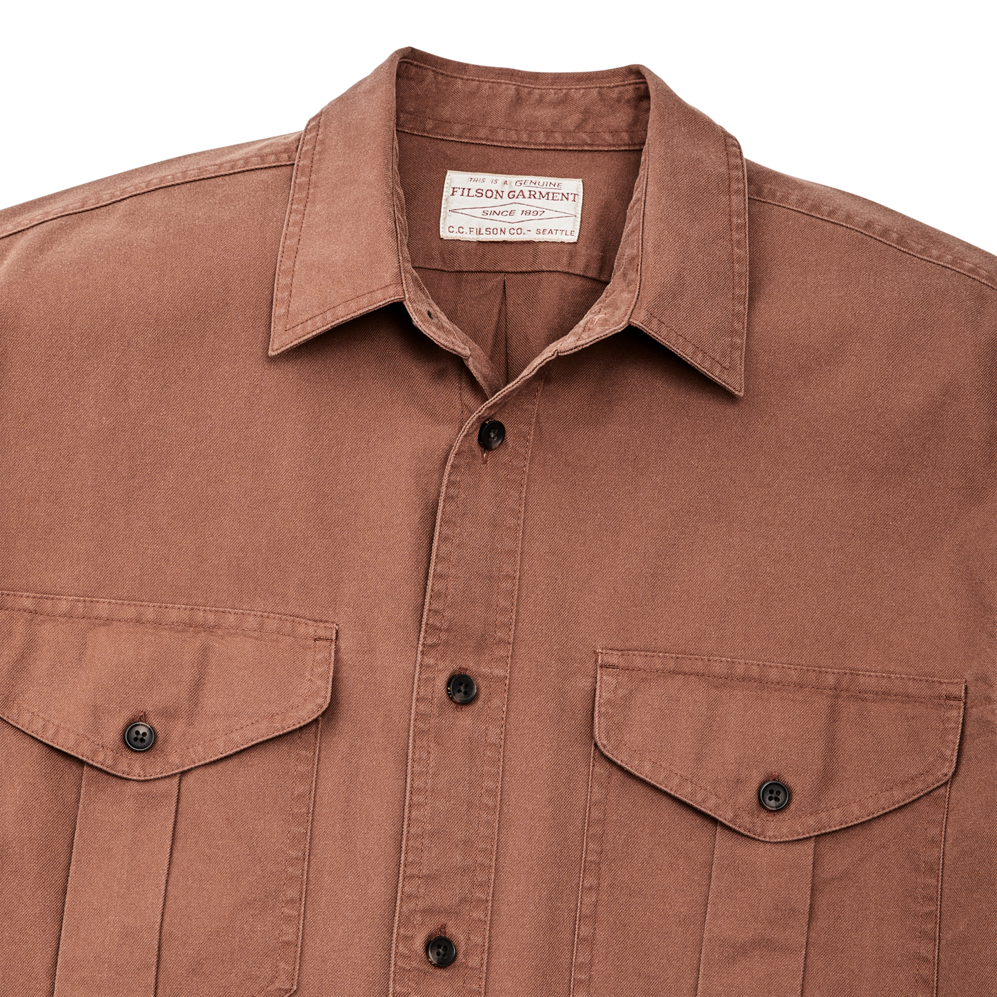 Alternate view of the Filson Short Sleeve Lightweight Alaskan Guide Shirt  - Mahogany Brown