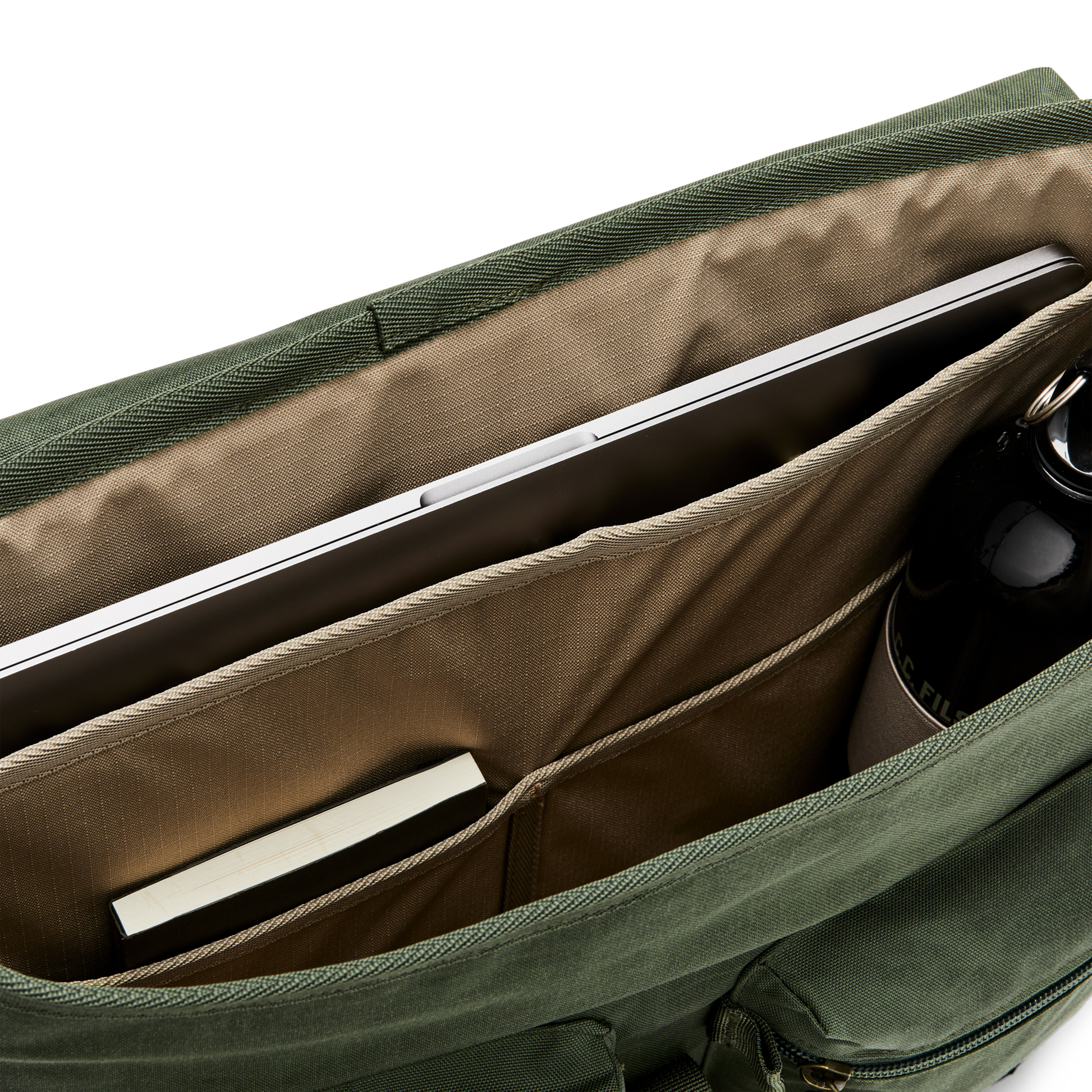 Alternate view of the Filson Surveyor Messenger Bag - Service Green