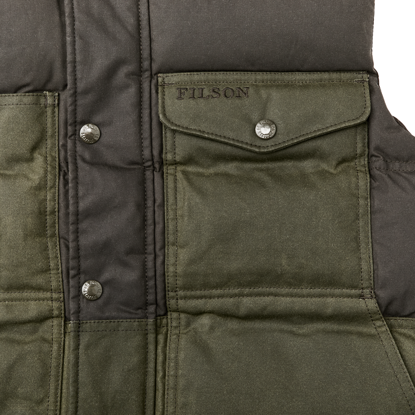 Alternate view of the Filson Down Cruiser Vest - Otter Green