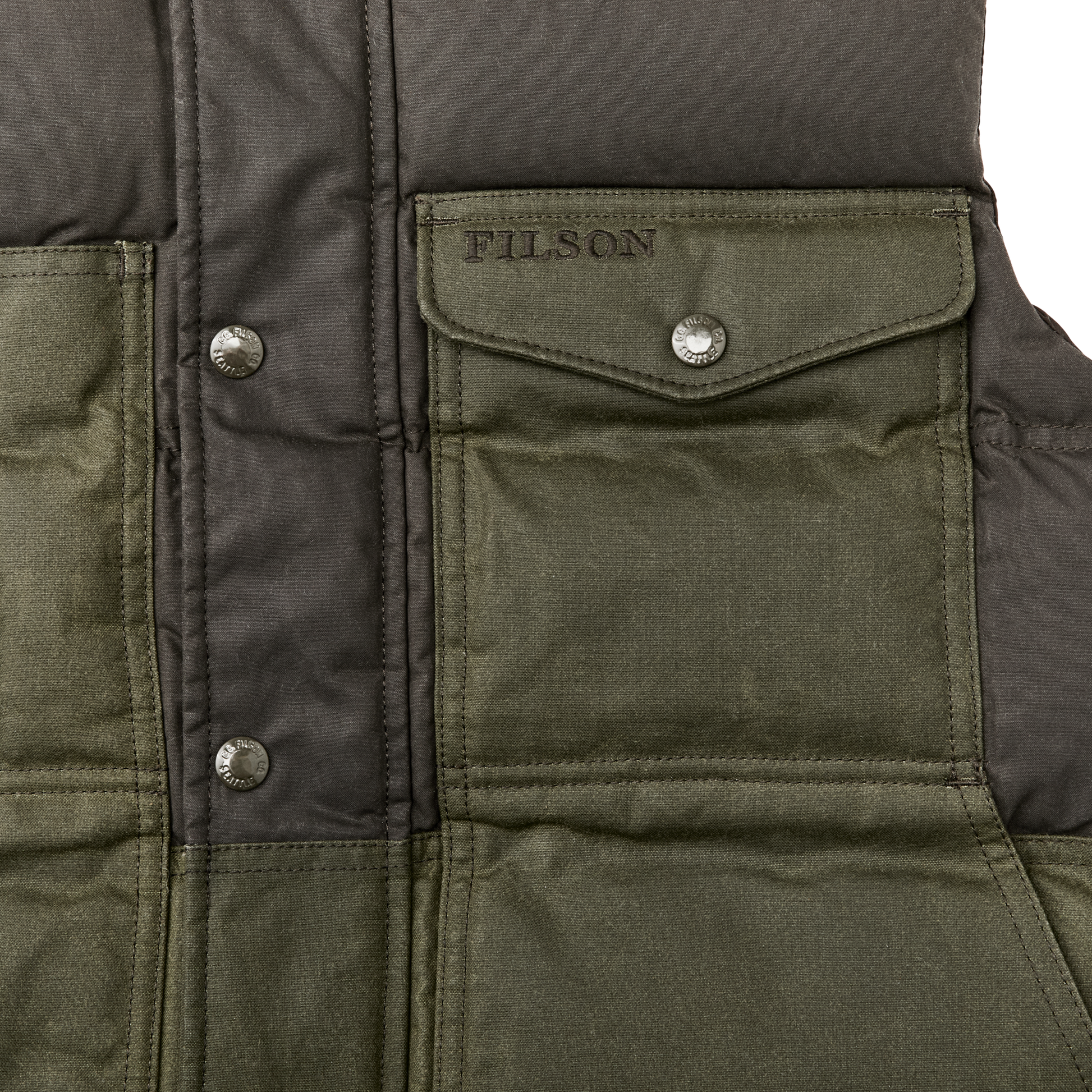 Alternate view of the Filson Down Cruiser Vest - Otter Green