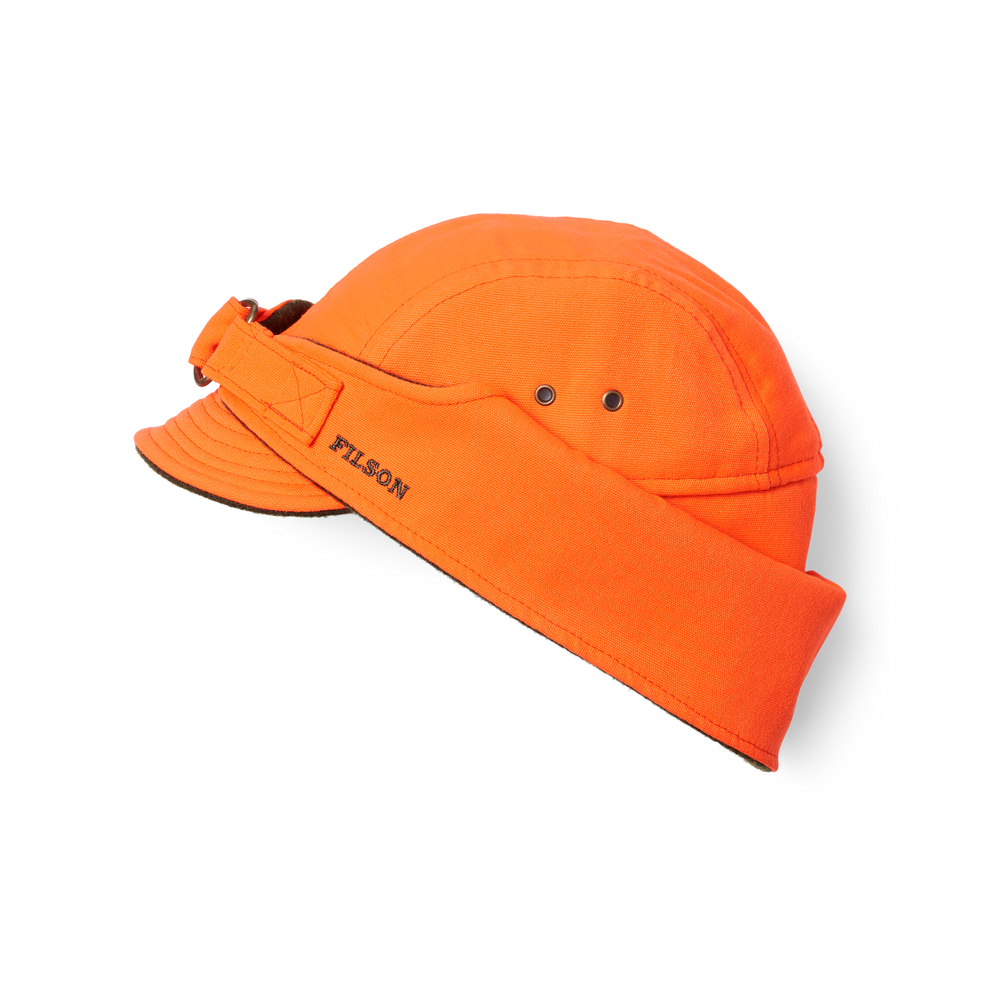 Front-facing image of the Filson Big Game/upland Hat - Blaze Orange