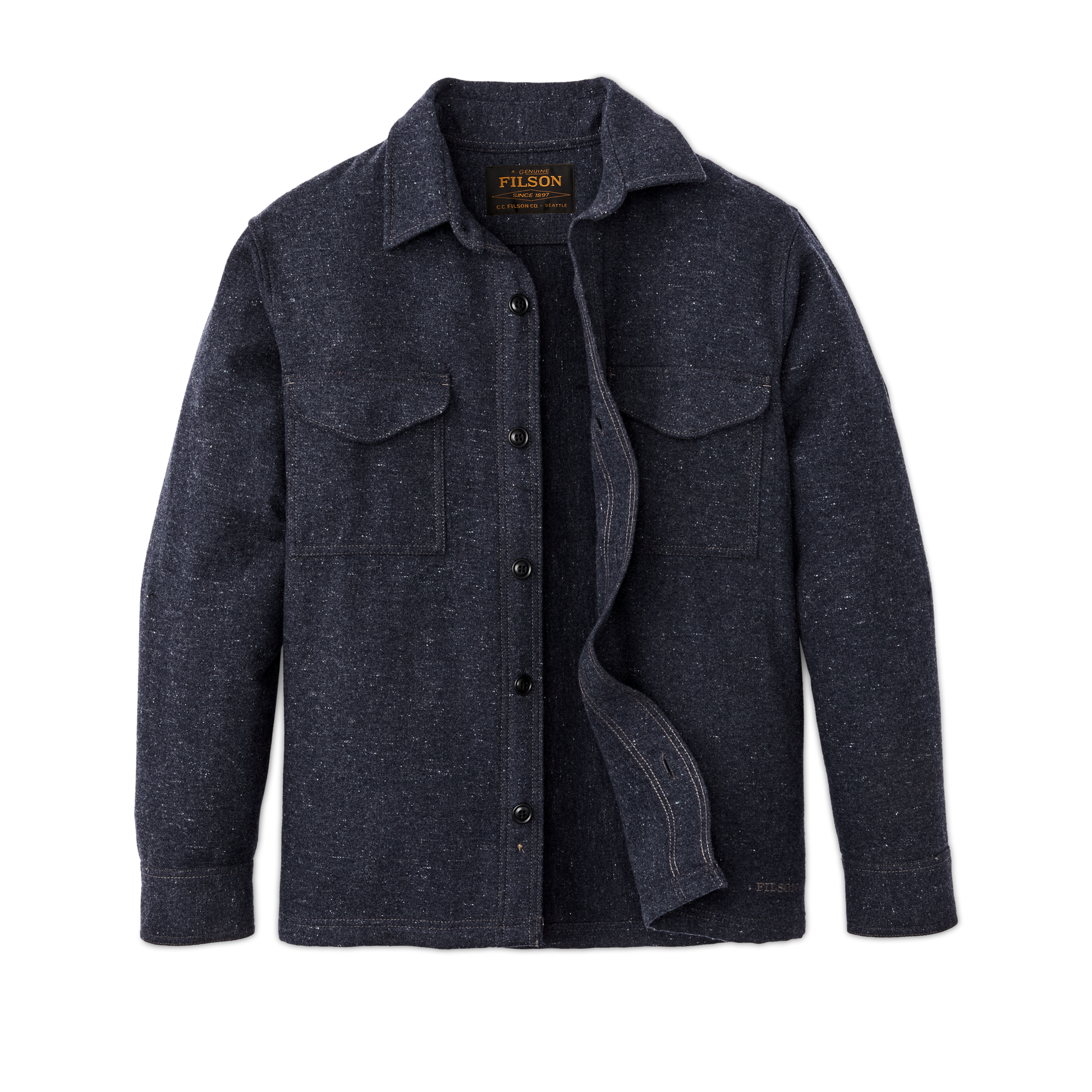 Alternate view of the Filson Heathered Wool Jac-shirt - Blue Heather