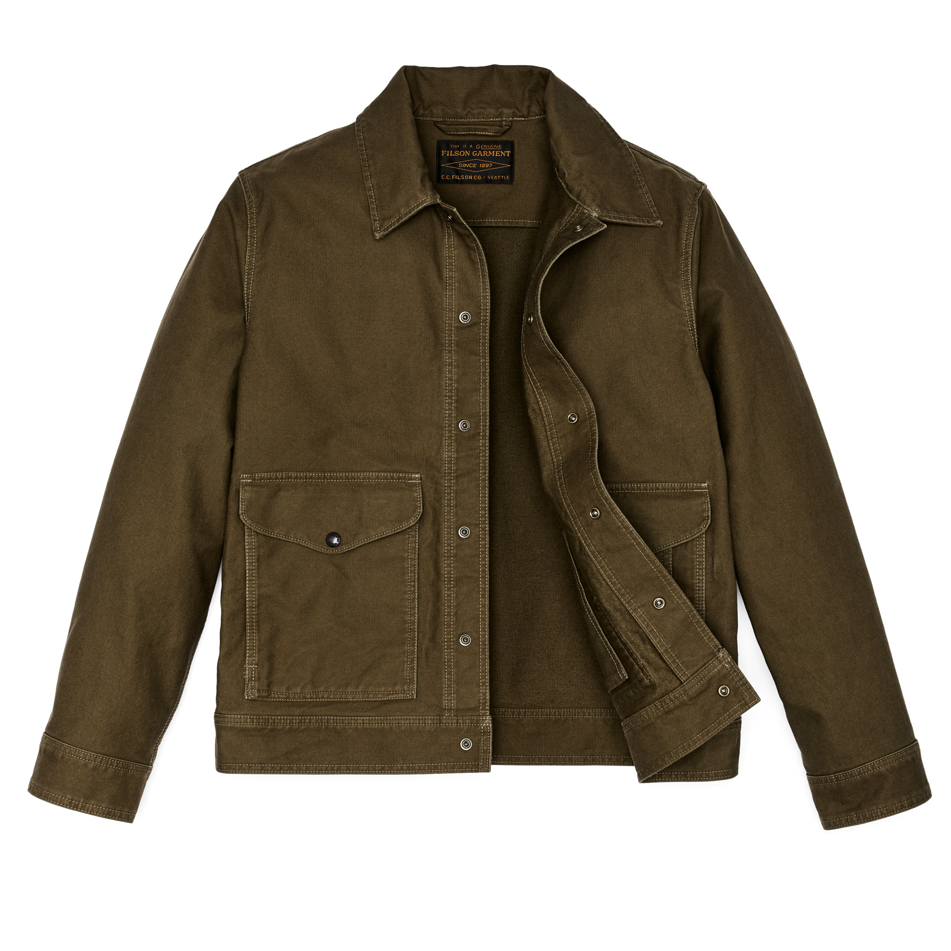 Alternate view of the Filson Jungle Cloth Work Jacket - Dark Olive