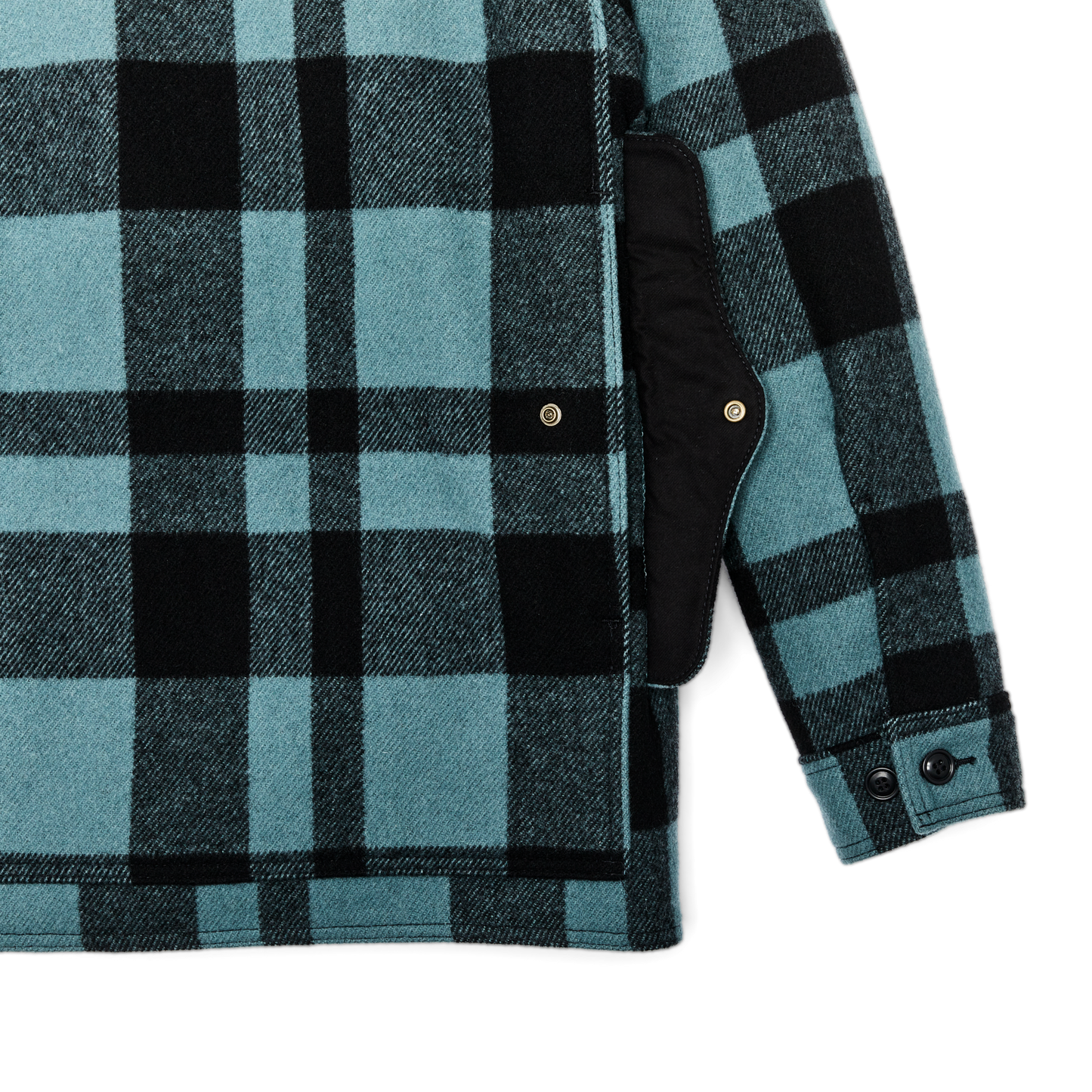 Alternate view of the Filson Chris Stapleton Signature Mackinaw Wool Cruiser - Faded Blue / Black Heritage Plaid