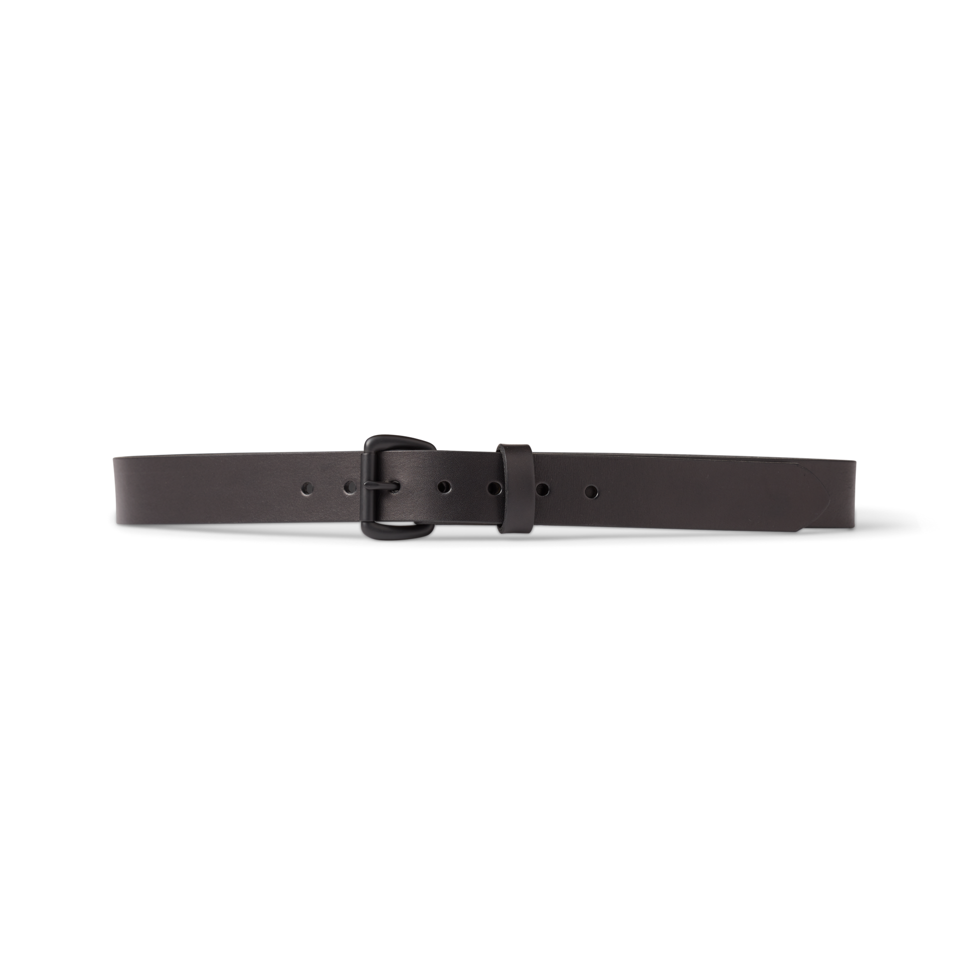 Front-facing image of the Filson 1 1/4" Bridle Leather Belt - Black/black