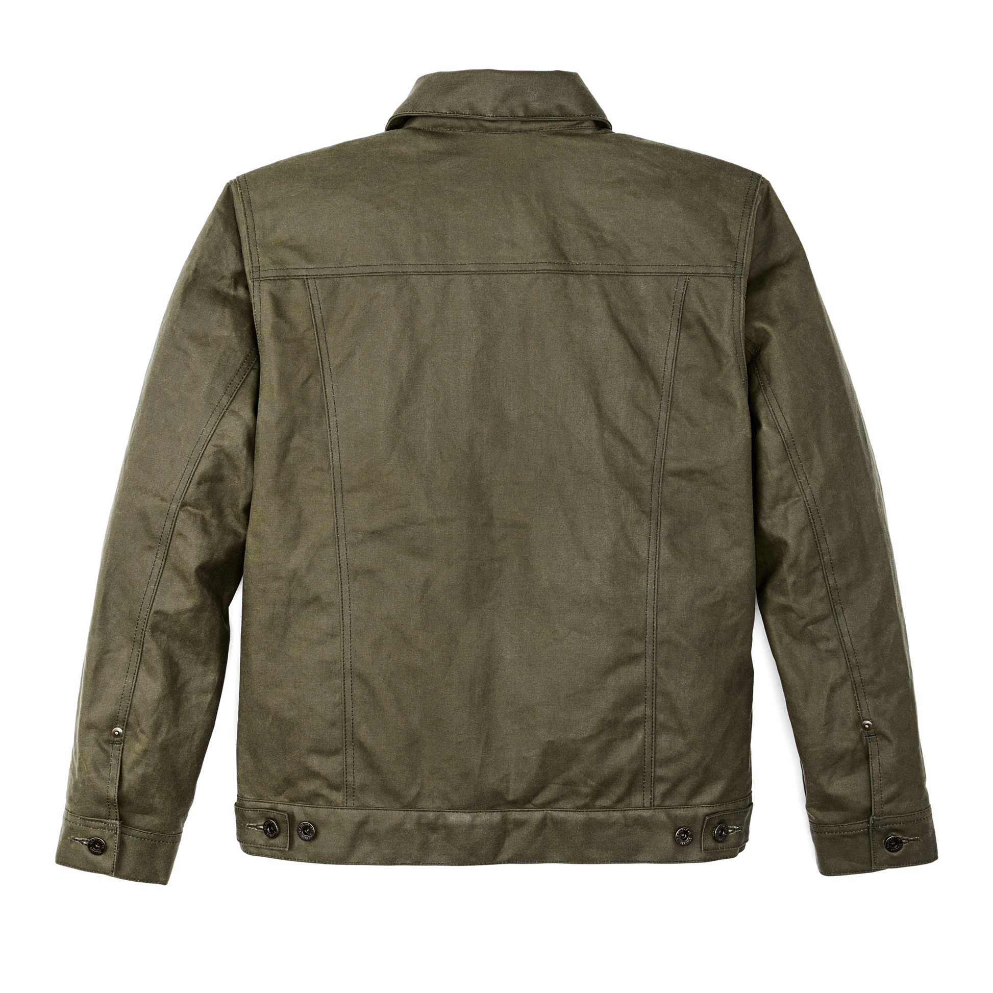 Alternate view of the Filson Tin Cloth Short Lined Cruiser Jacket - Military Green|Adjustable hem