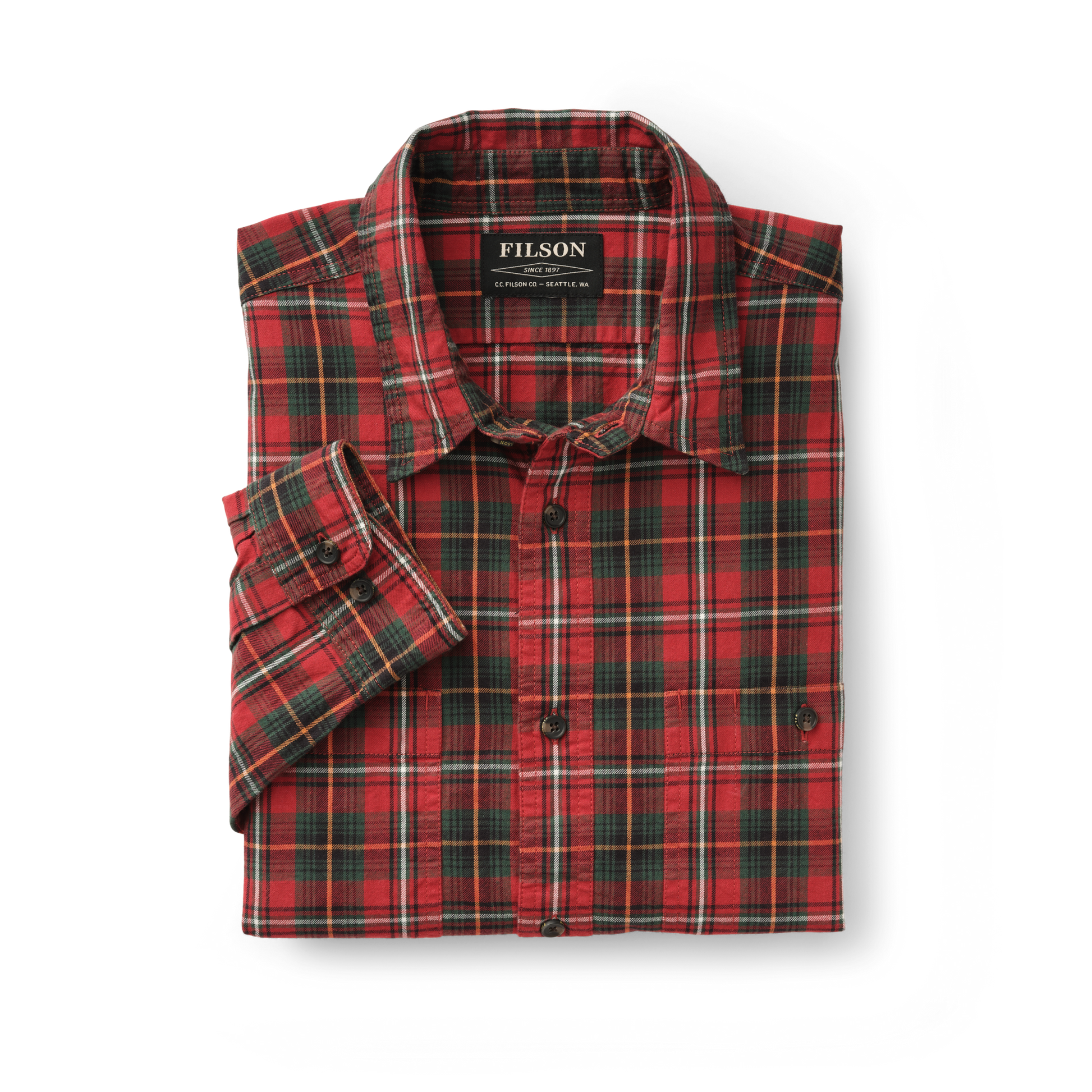 Alternate view of the Filson Wildwood Shirt - Red/black/flame Plaid