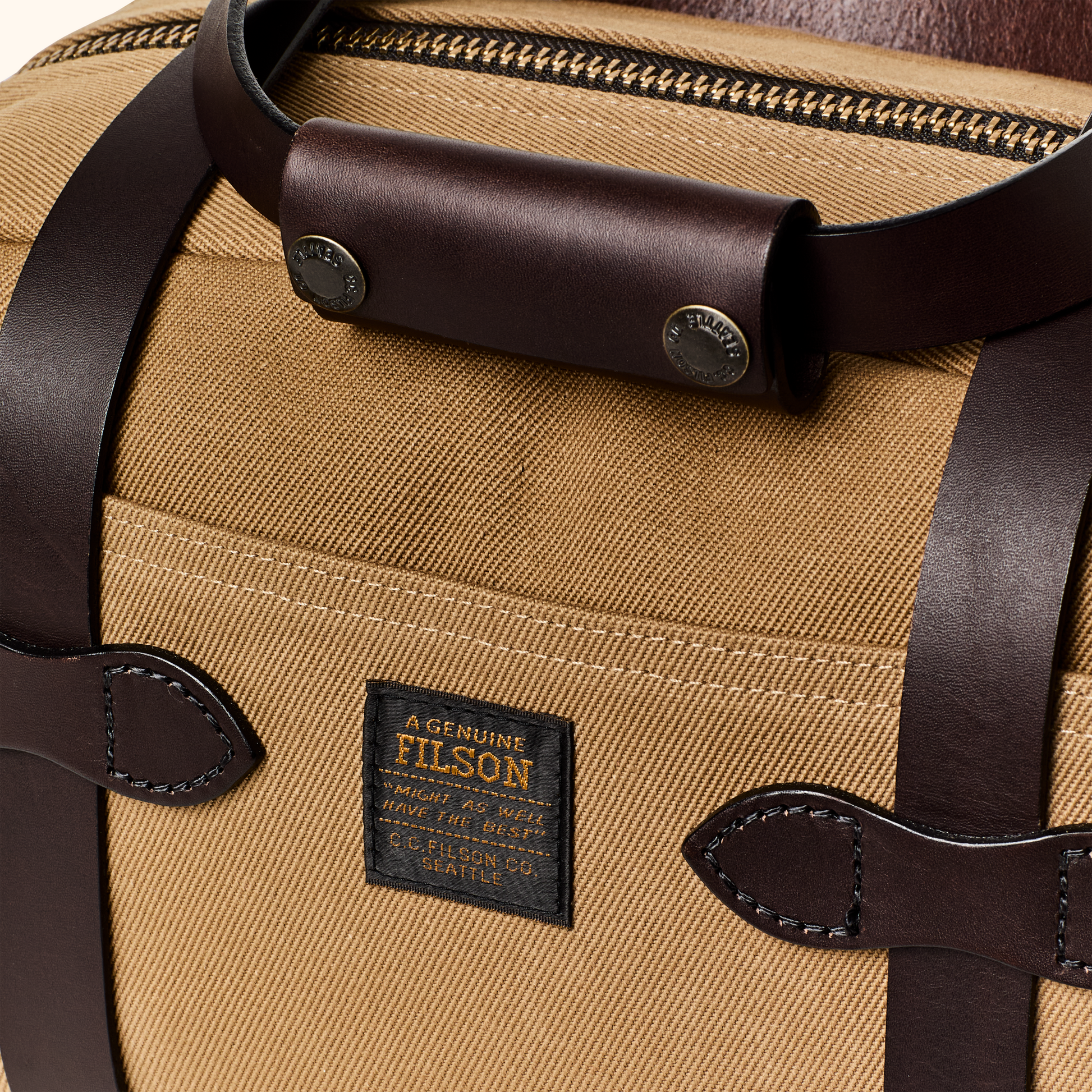 Alternate view of the Filson Rugged Twill Xs Compact Duffle Bag - Tan