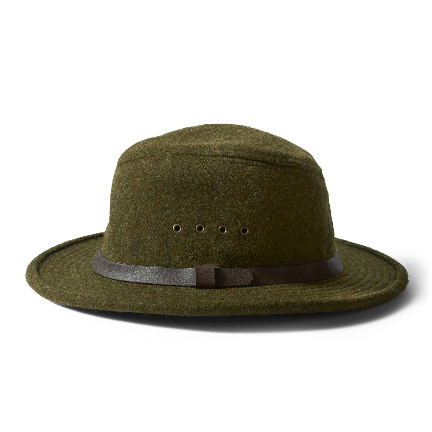 Front-facing image of the Filson Mackinaw Wool Packer Hat - Forest Green