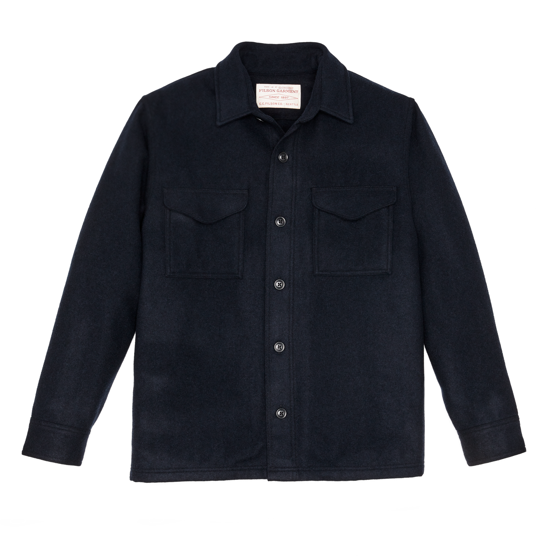 Front-facing image of the Filson Wool Jac-shirt - Navy