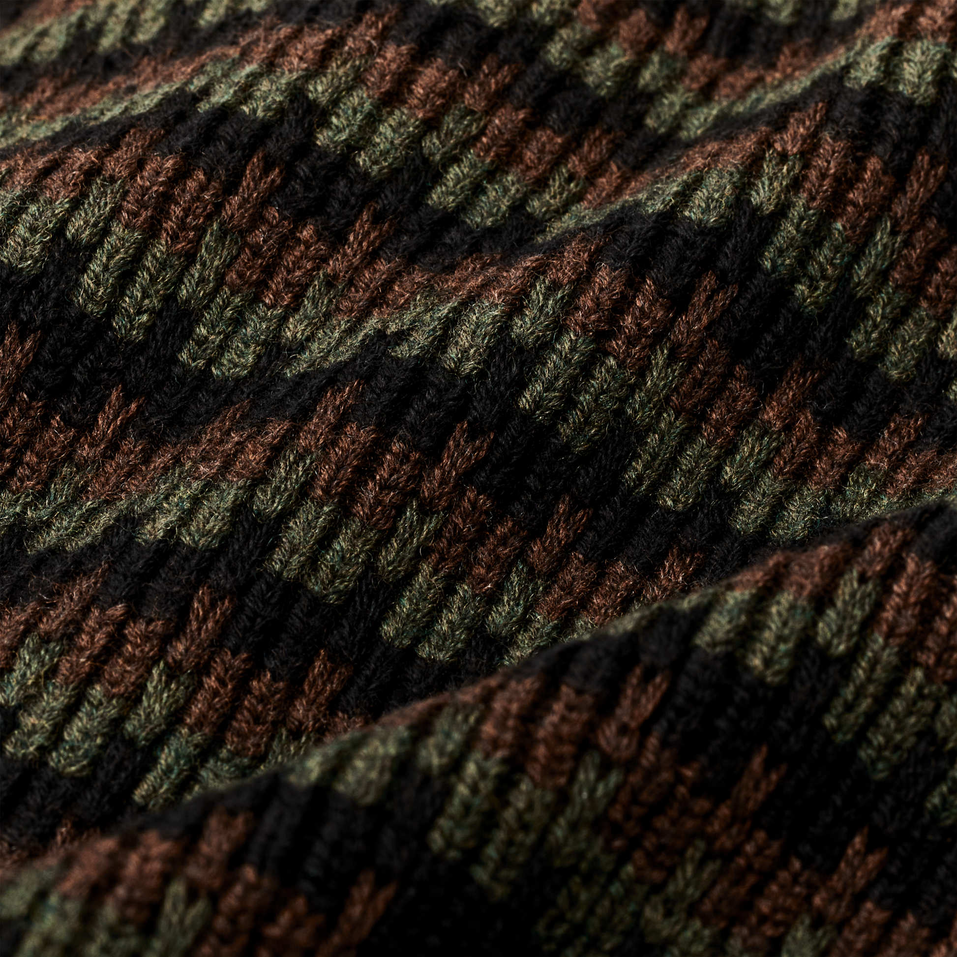 Alternate view of the Filson Jacquard Wool Crewneck Sweater - Black / Green / Brown Jacquard