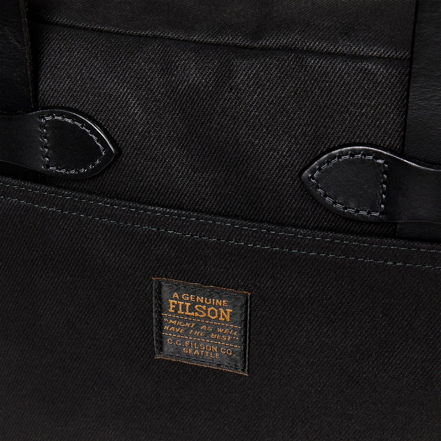 Alternate view of the Filson Rugged Twill Small Zipper Tote Bag - Black