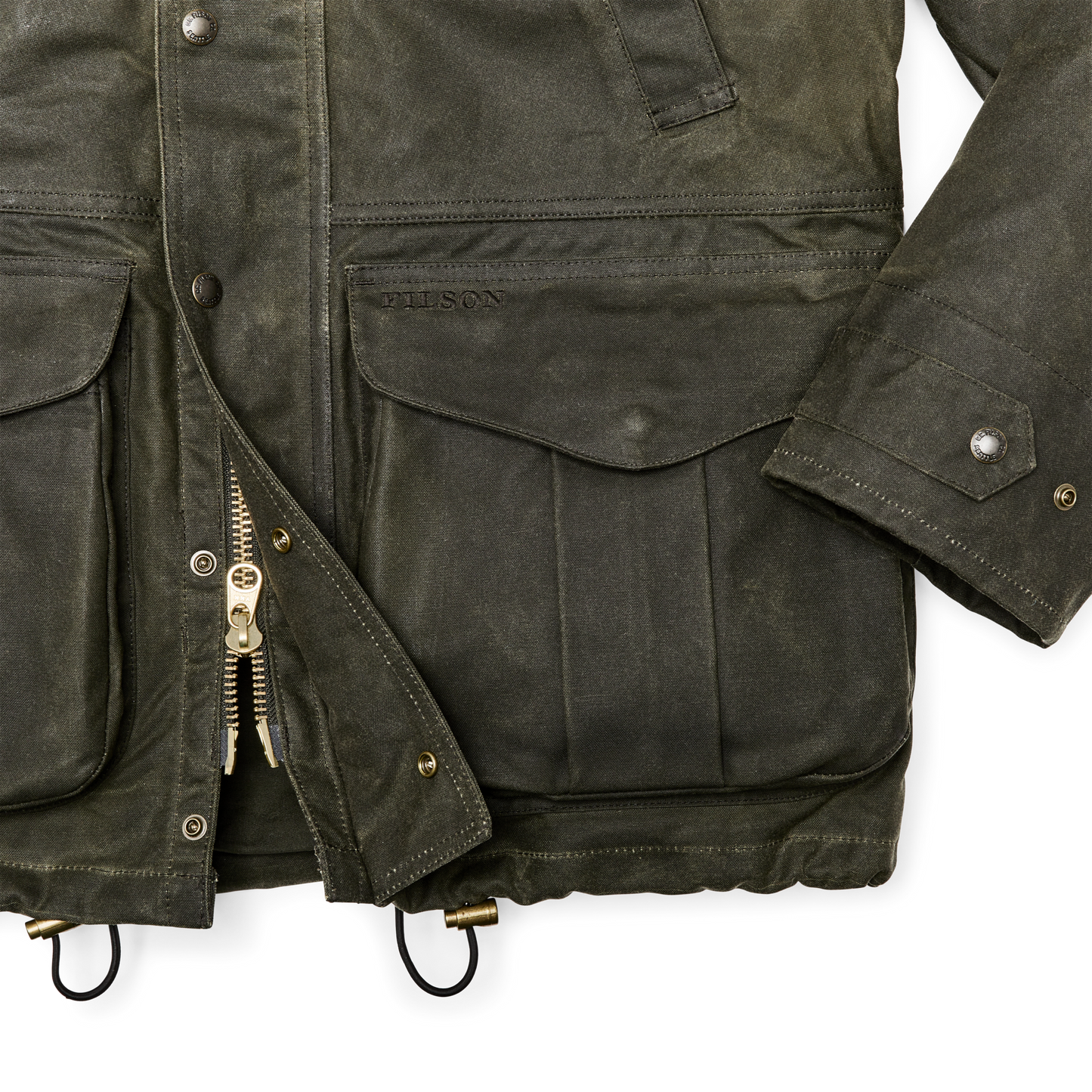 Alternate view of the Filson Tin Cloth Field Jacket - Otter Green