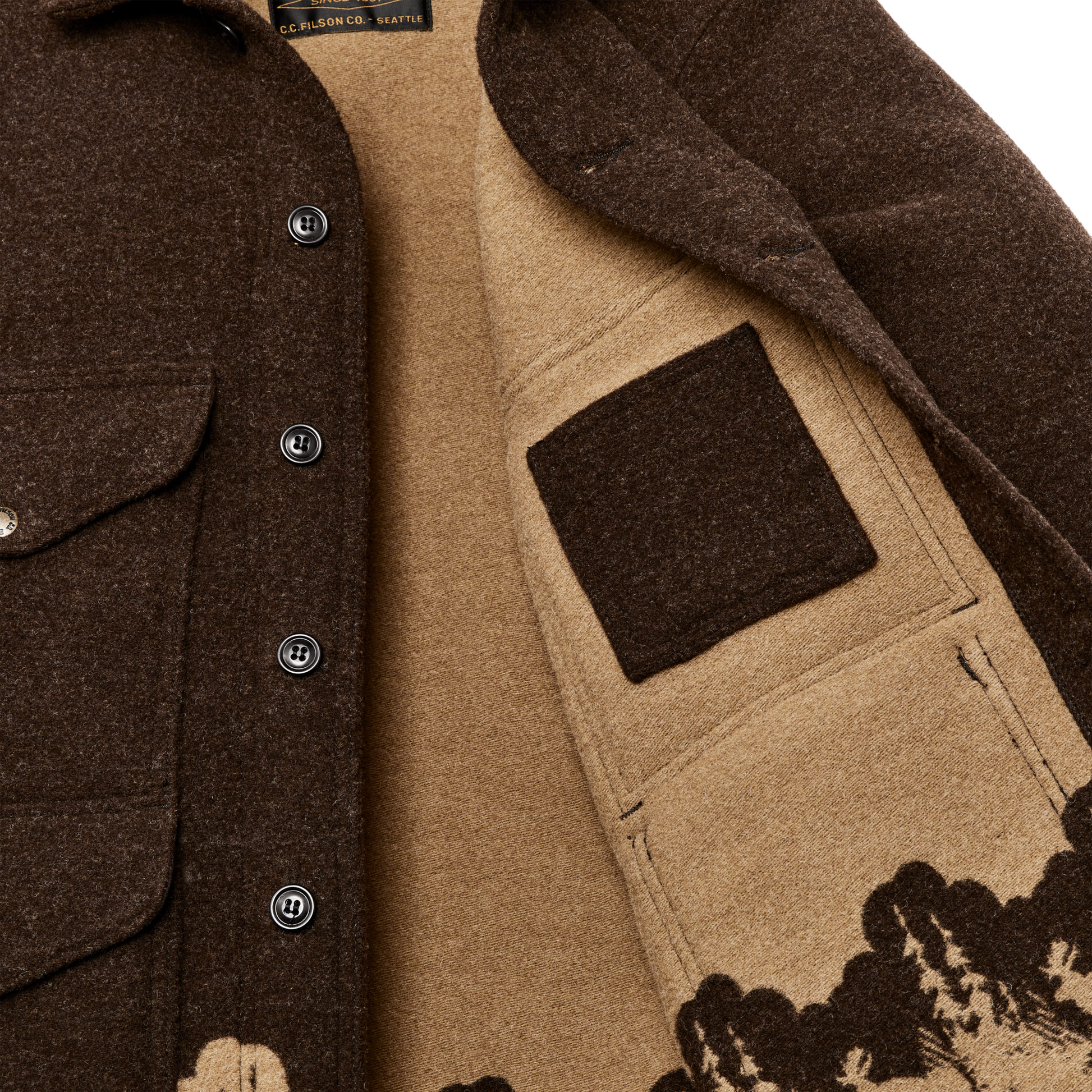 Alternate view of the Filson Jacquard Wool Cruiser - Brown / Khaki Moose