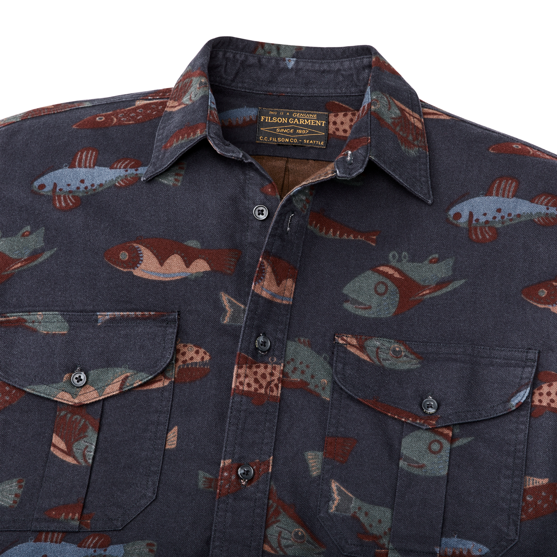 Alternate view of the Filson Alaskan Guide Shirt - Fish Decoy Navy