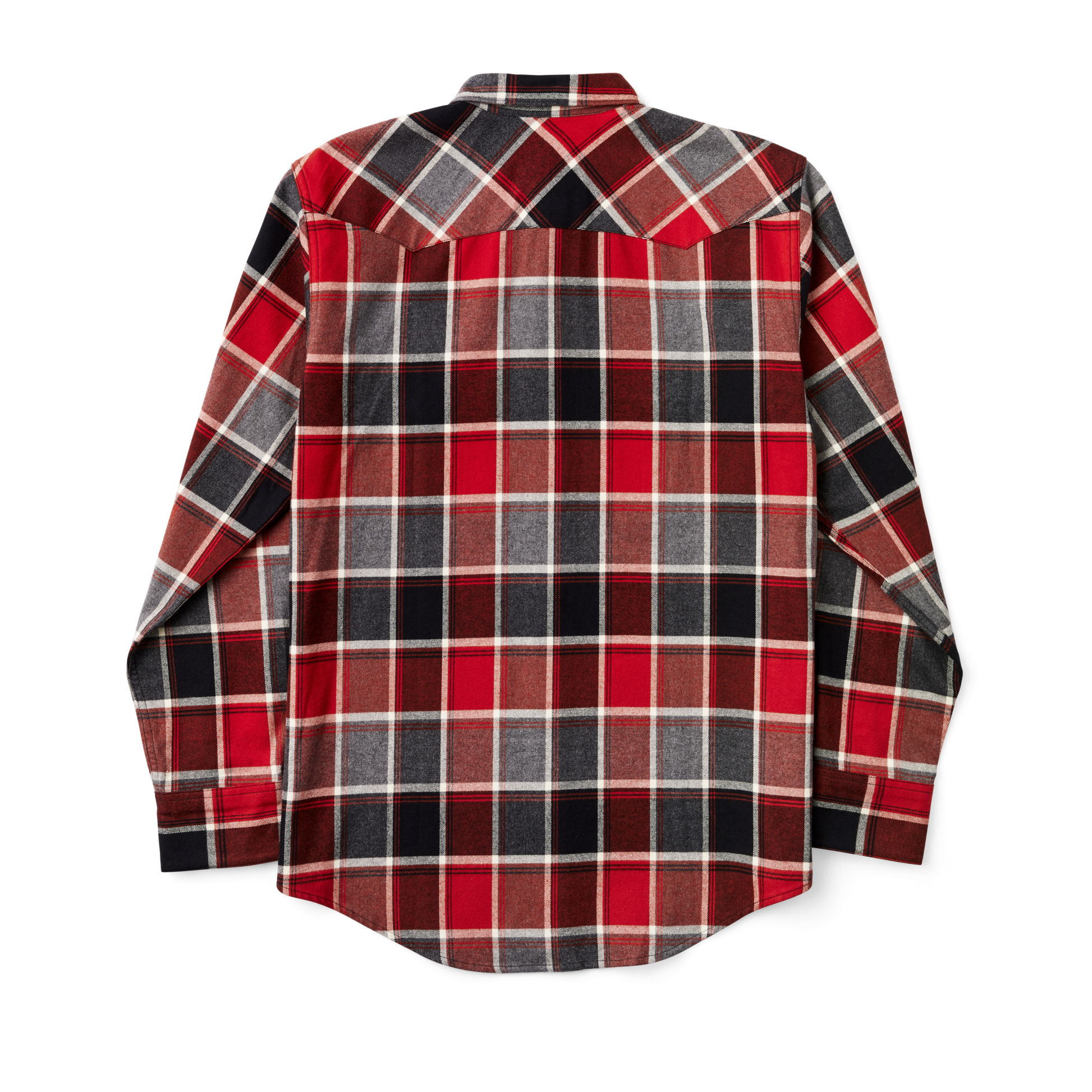 Alternate view of the Filson Western Flannel Shirt - Red / Dark Charcoal Plaid