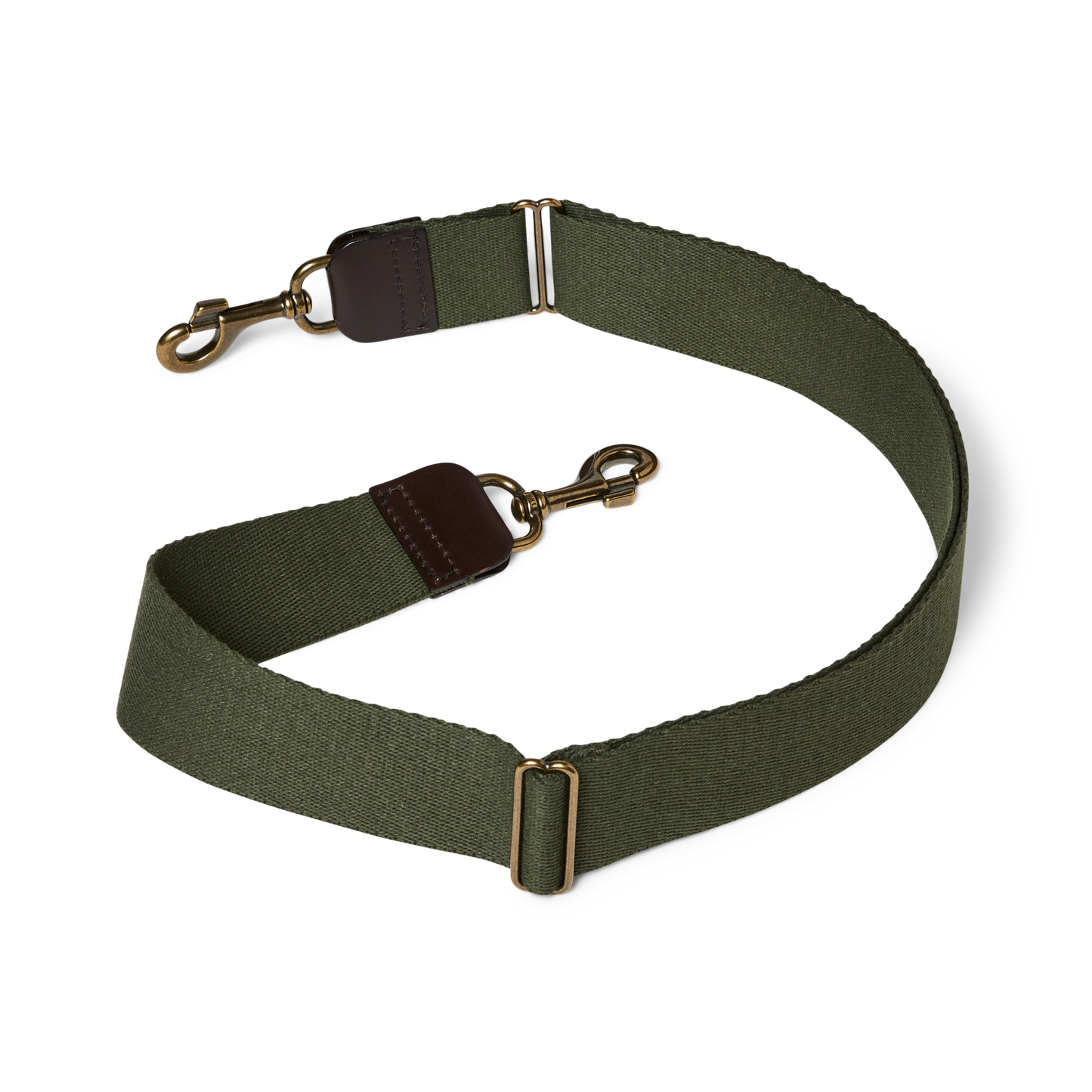 Front-facing image of the Filson 24/48 Hour Cotton Webbing Strap - Dark Otter Green