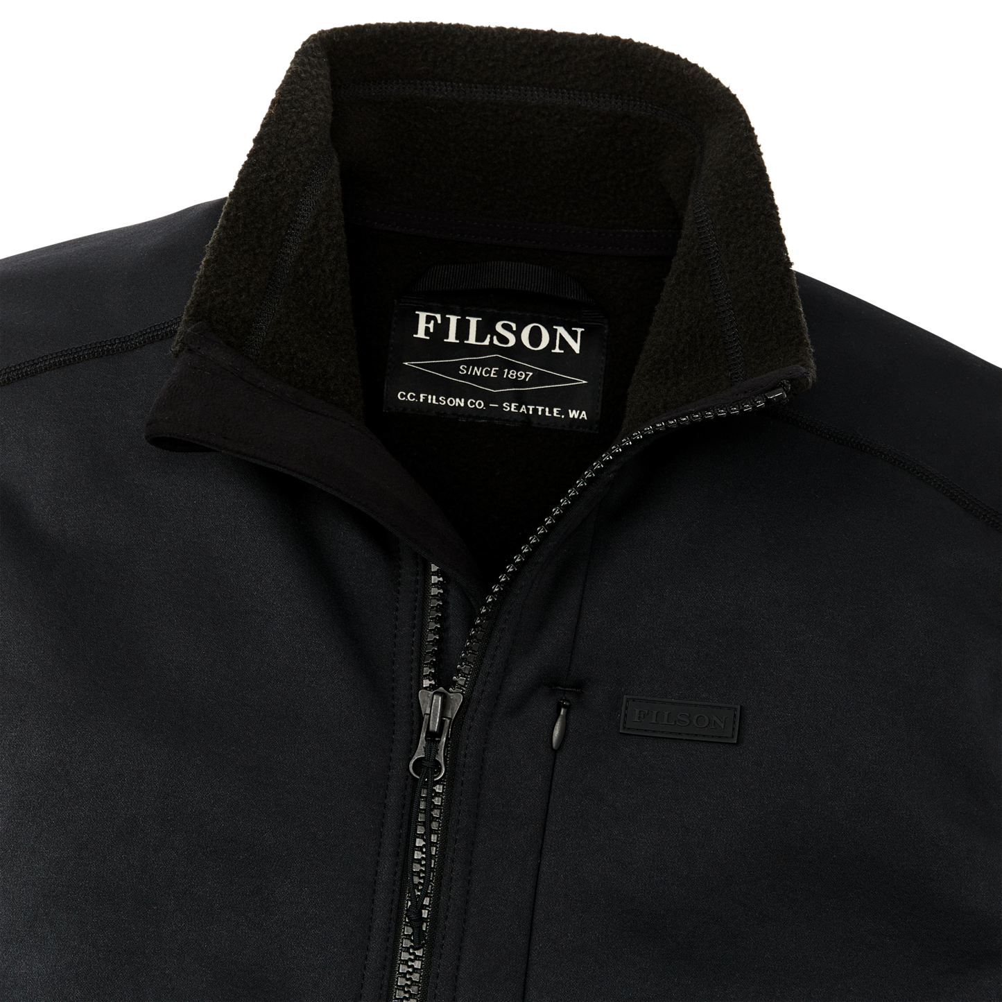 Alternate view of the Filson Granite Spire Fleece Vest - Black