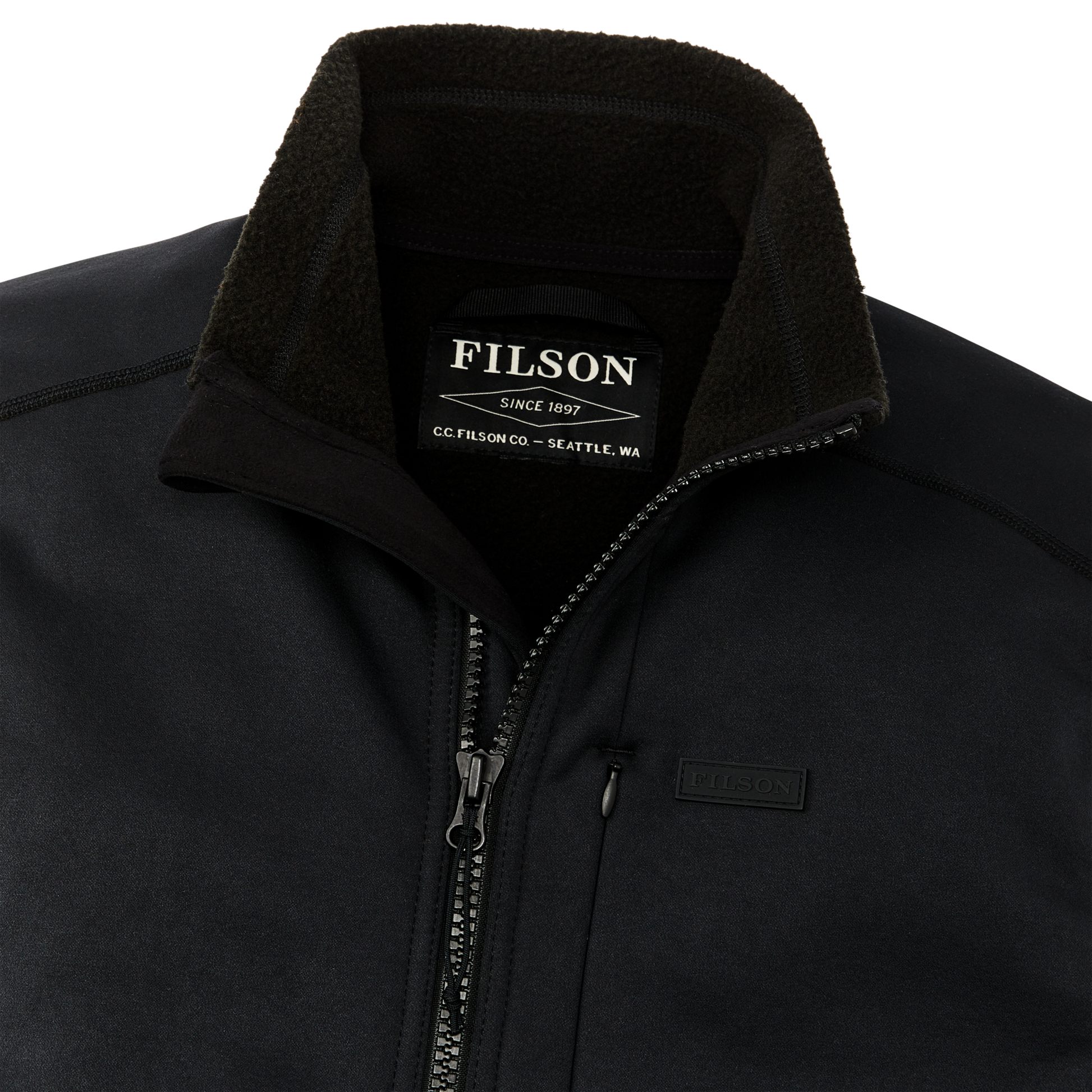 Alternate view of the Filson Granite Spire Fleece Vest - Black