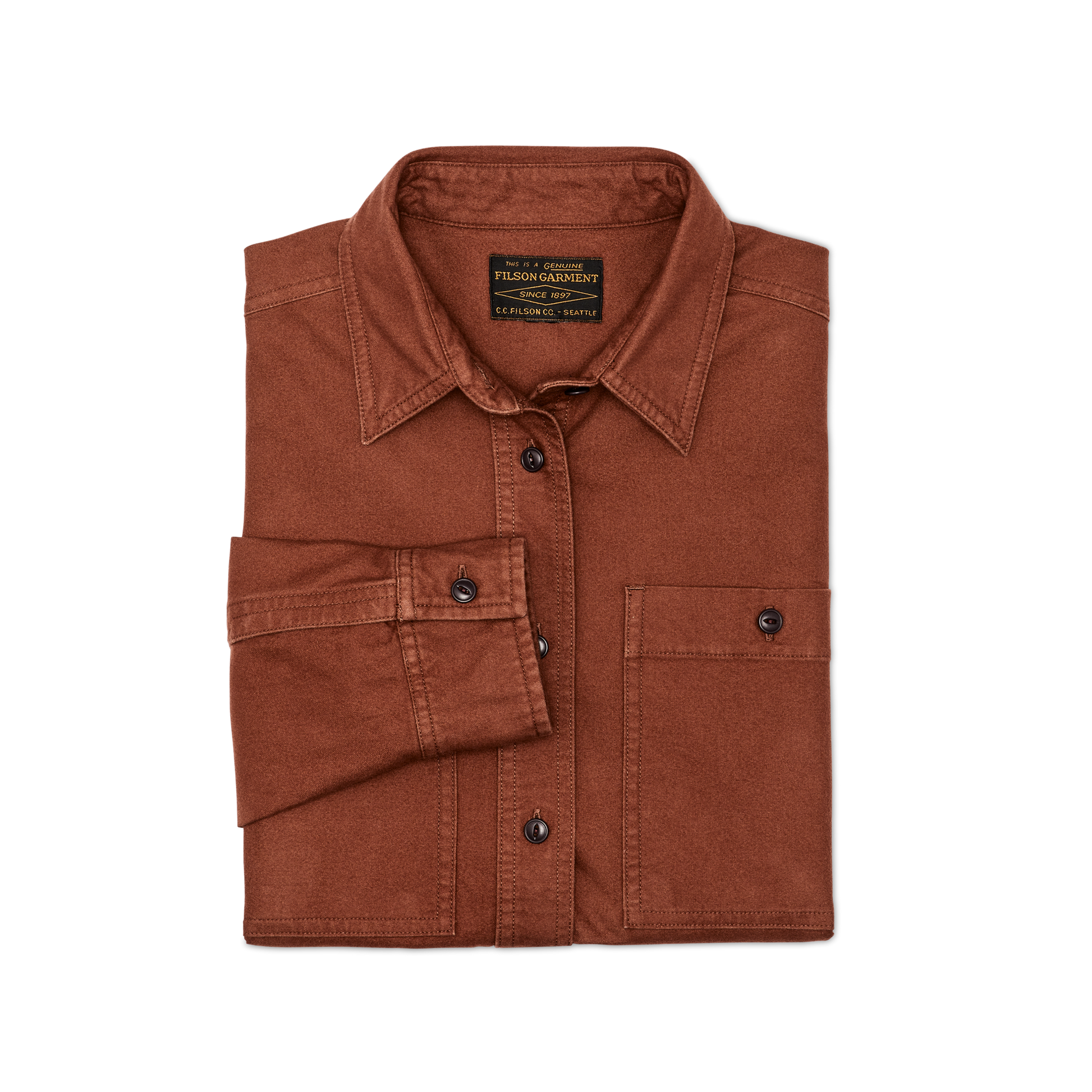 Alternate view of the Filson Women's Field Chamois Shirt - Madder Root