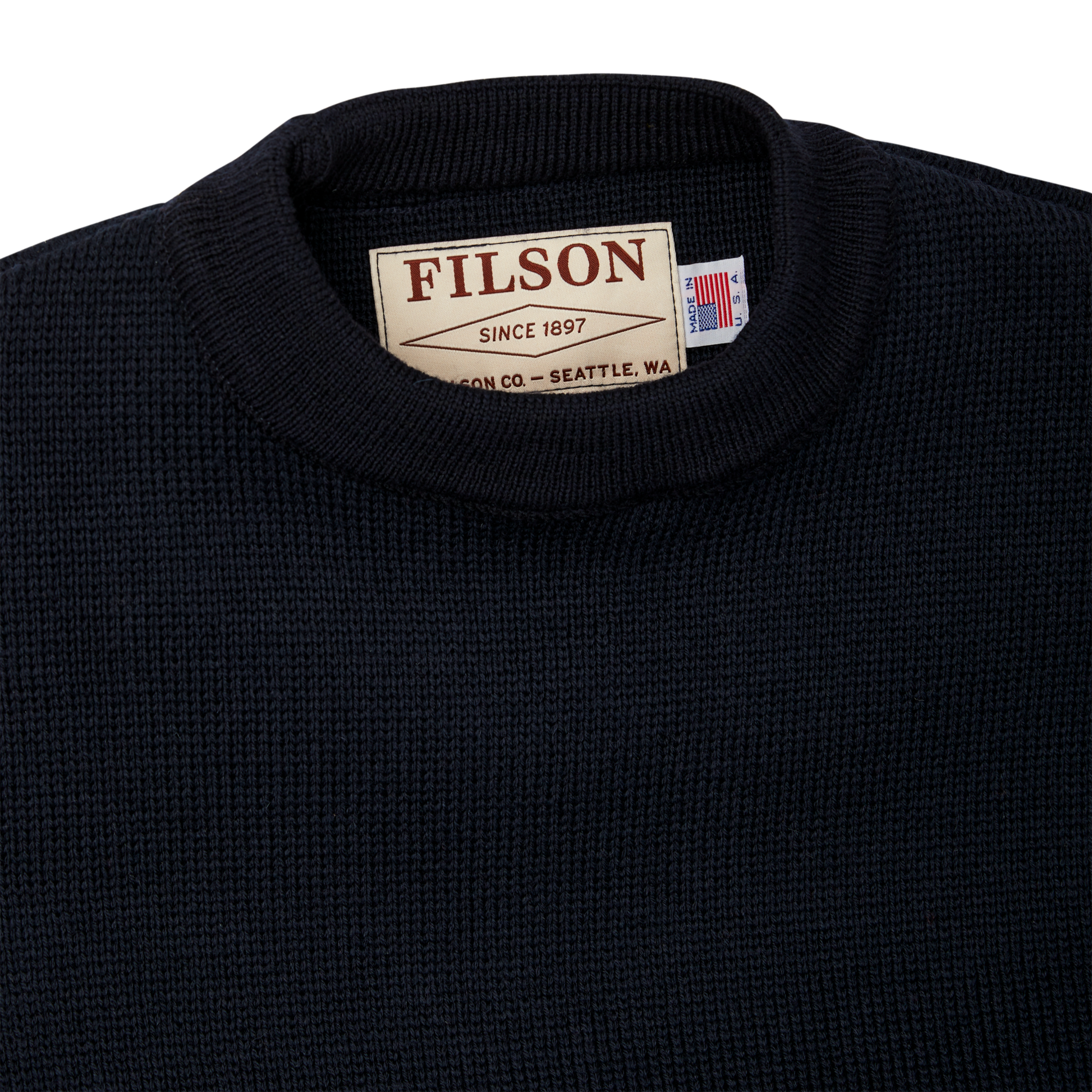 Alternate view of the Filson Crewneck Guide Sweater - Dark Navy